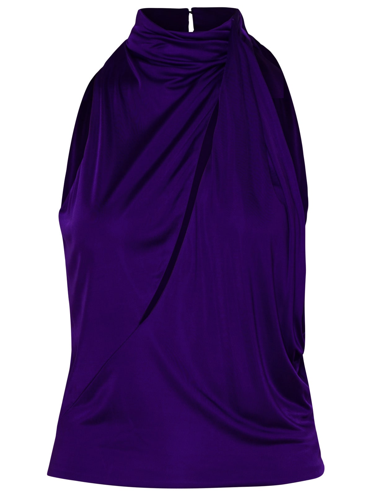 Shop Versace Purple Viscose Top