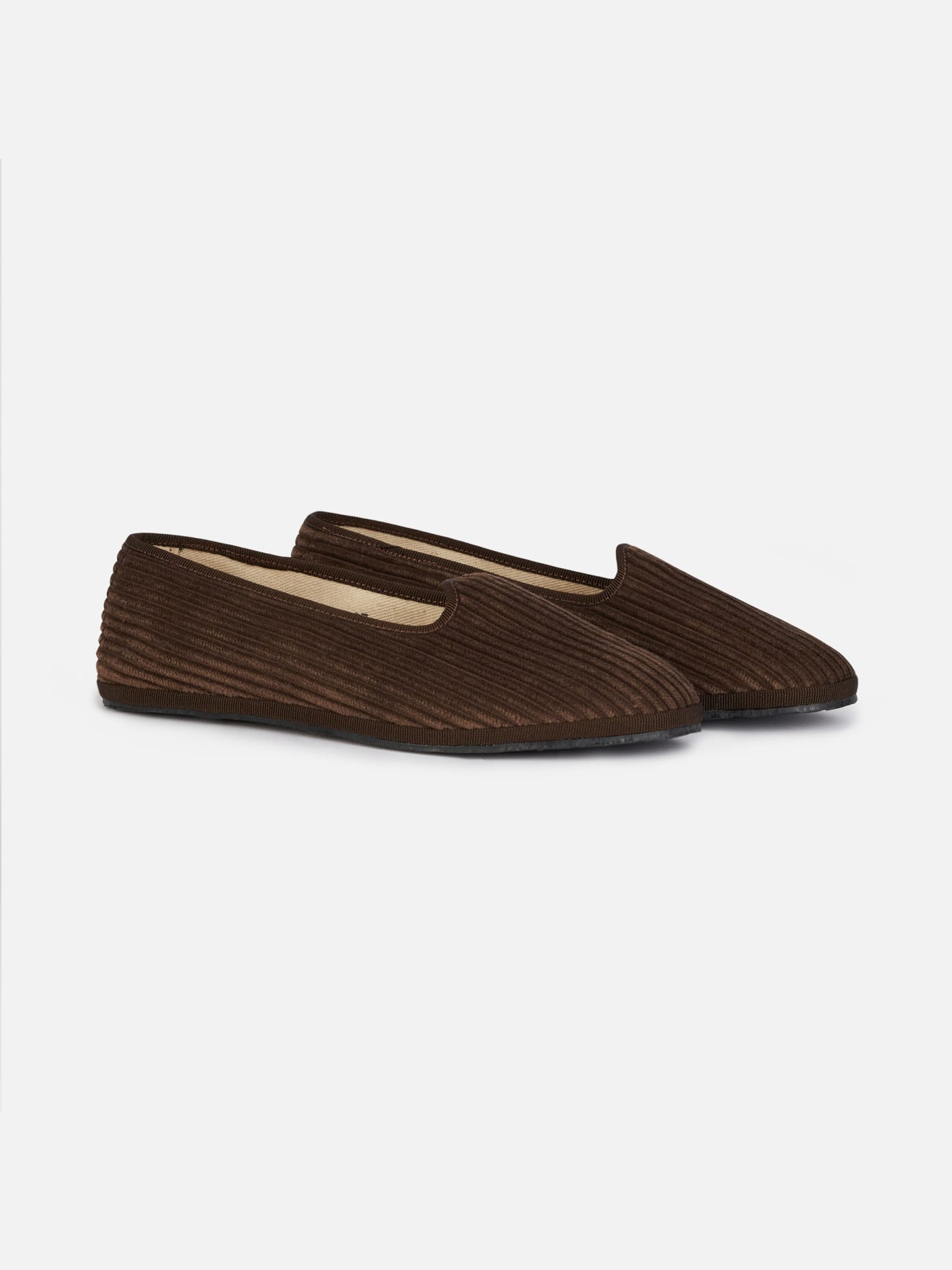 Mc2 Saint Barth Woman Corduroy Slipper Loafers My Chalom Special Edition In Brown