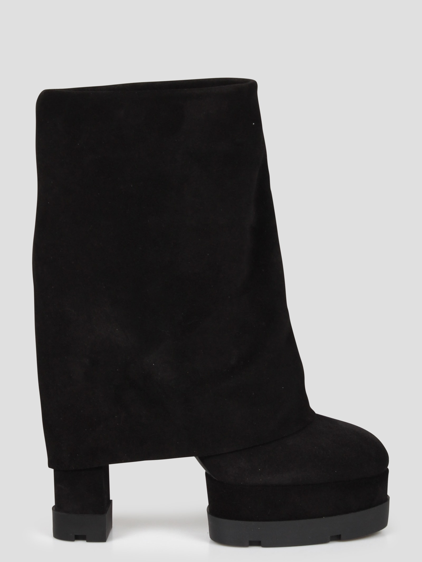 Shop Casadei Nancy Reversable Suede Boots In Black