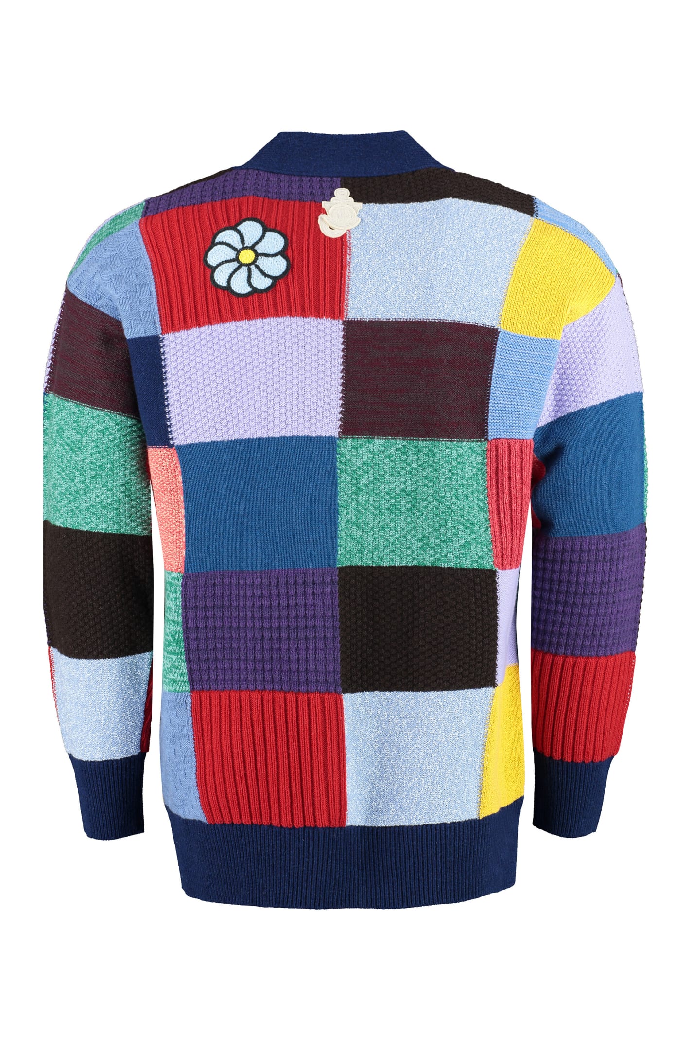 Moncler Genius 1 Moncler Jw Anderson Woman Cardigan Navy Blue Size Xs Virgin Wool, Cashmere In Multicolor