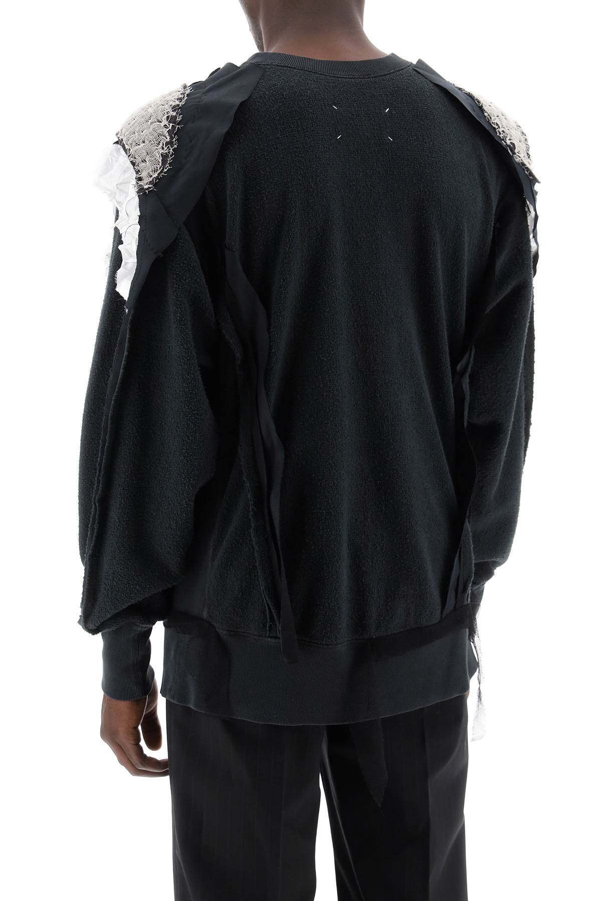 Shop Maison Margiela Inside-out Sweatshirt In Charcoal (black)