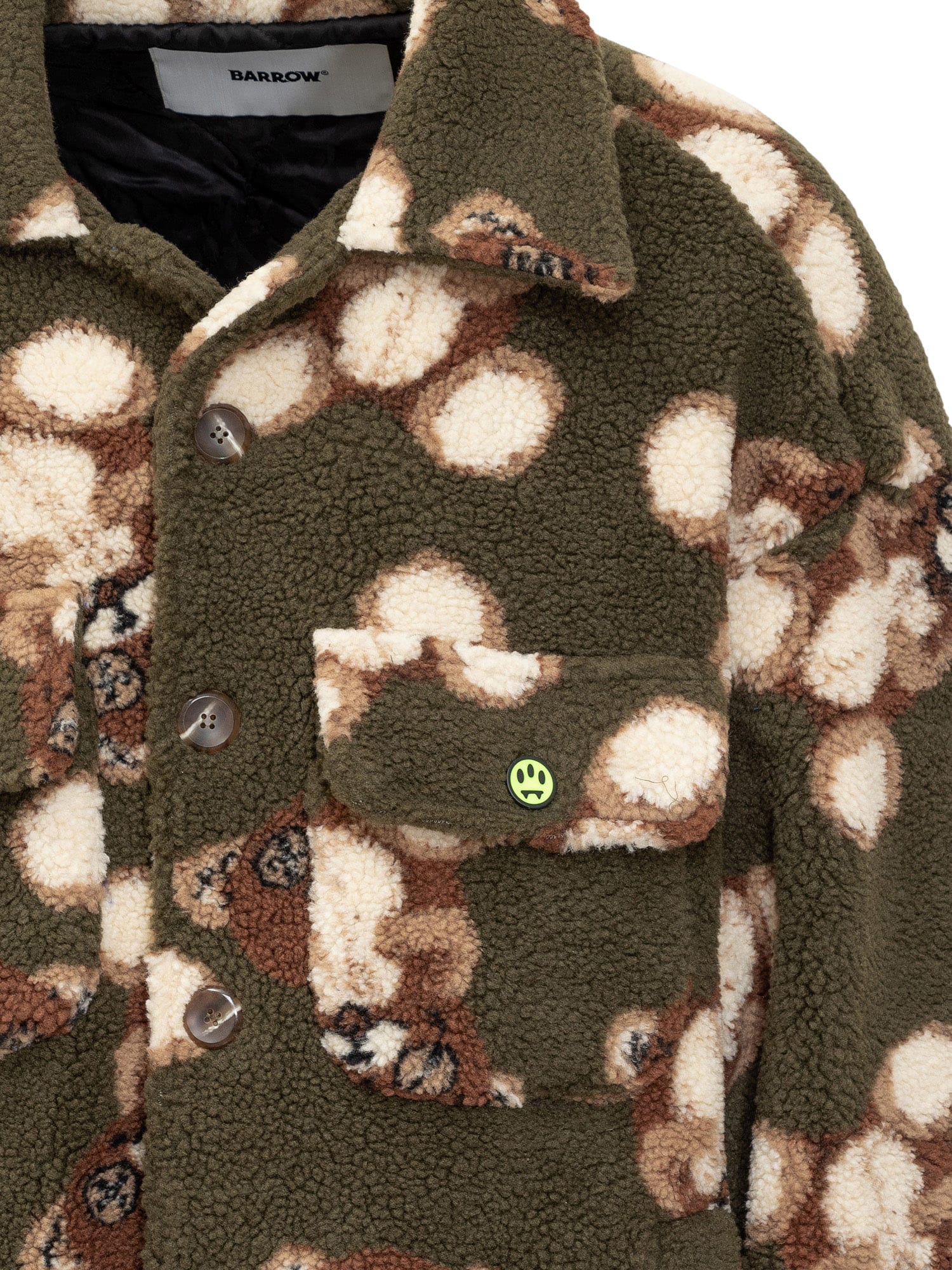 Shop Barrow Teddy Jacket In Verde Militare