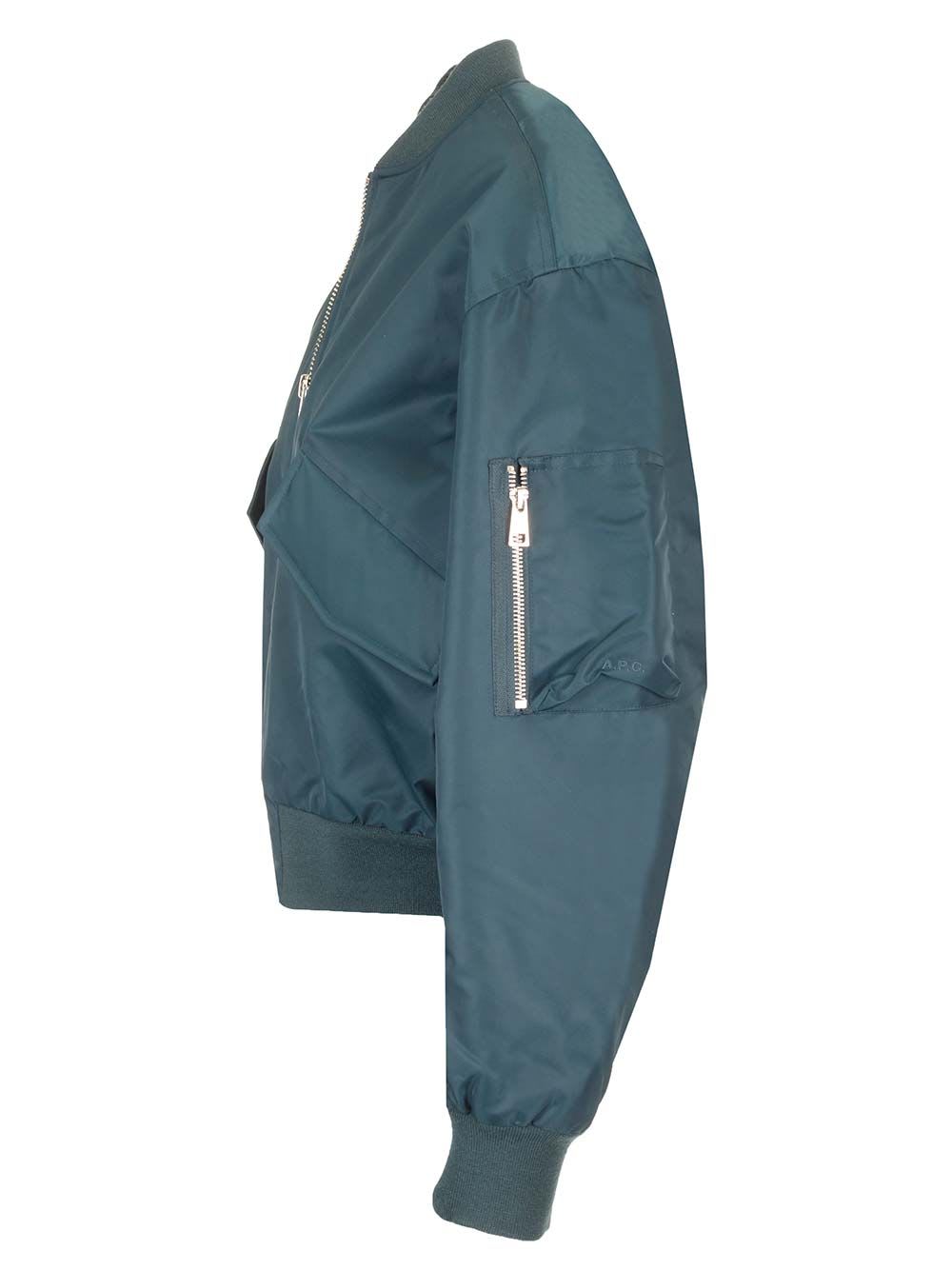 Apc A.p.c. Lella Zipped Bomber Jacket In Blue