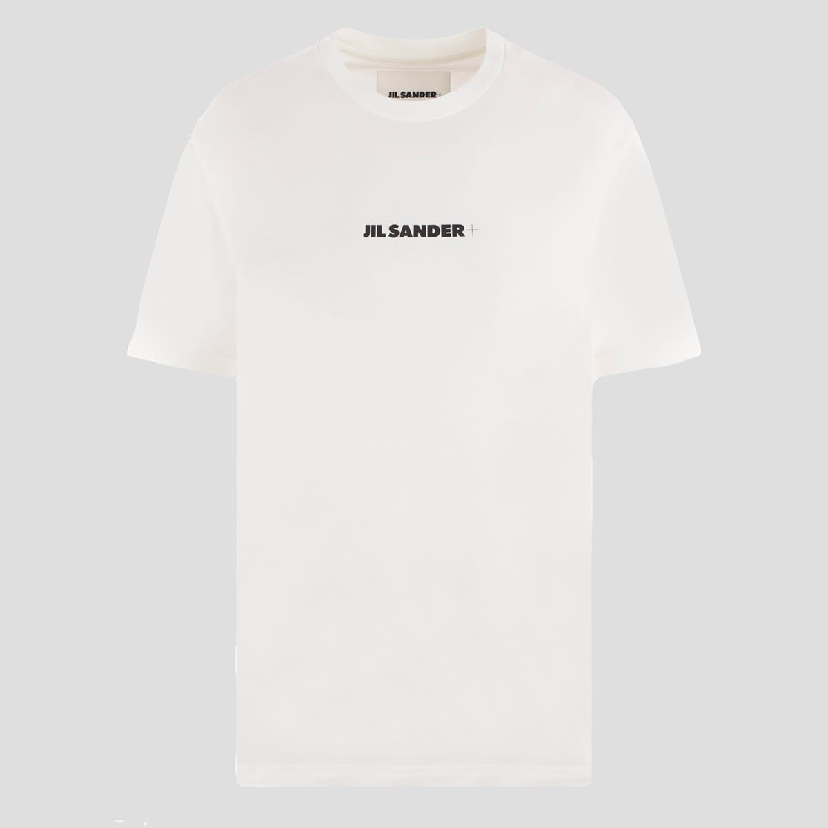 Shop Jil Sander White And Black Cotton T-shirt In Porcelain