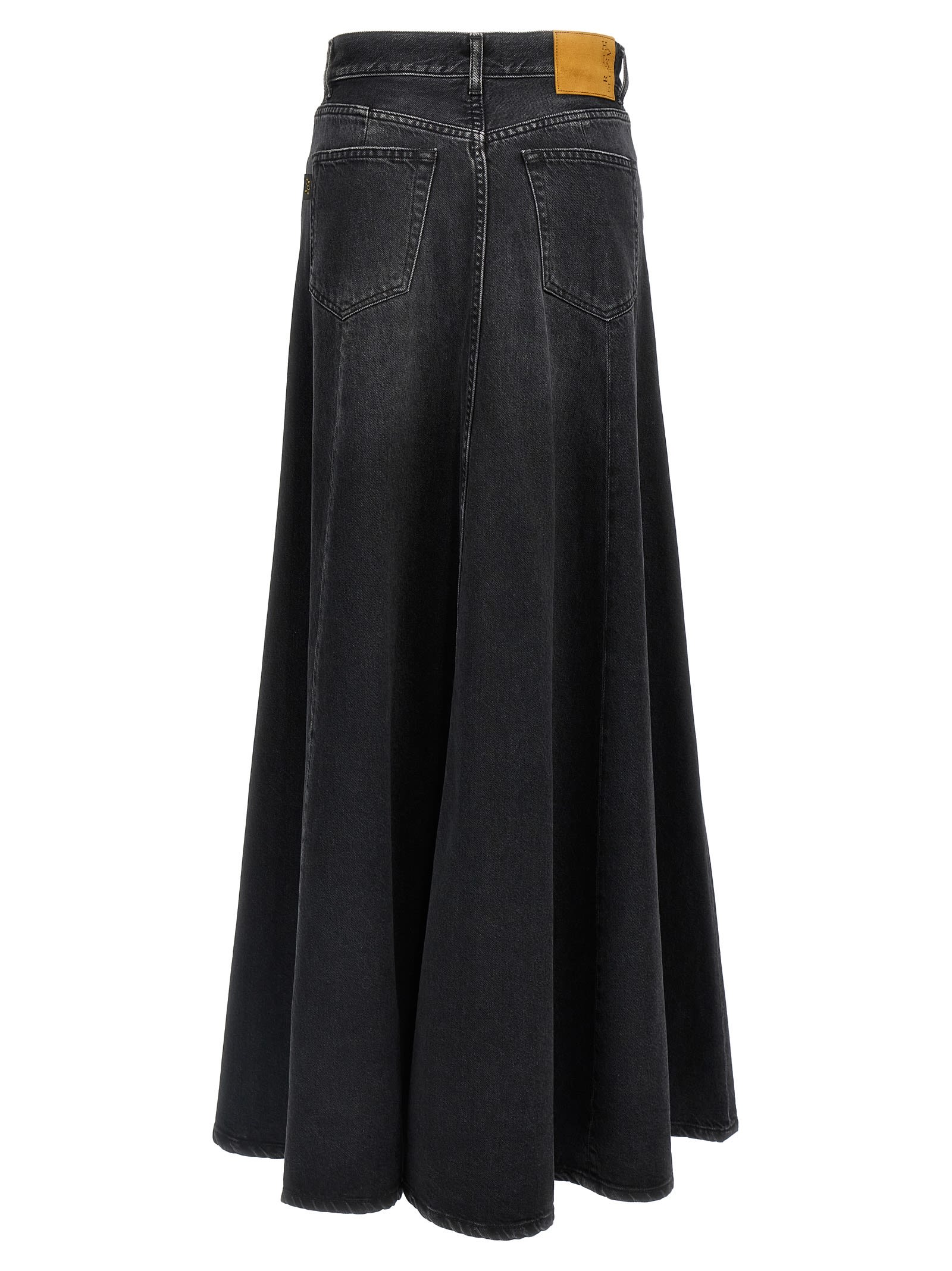 Haikure Black Denim Serenity Long Skirt In Black