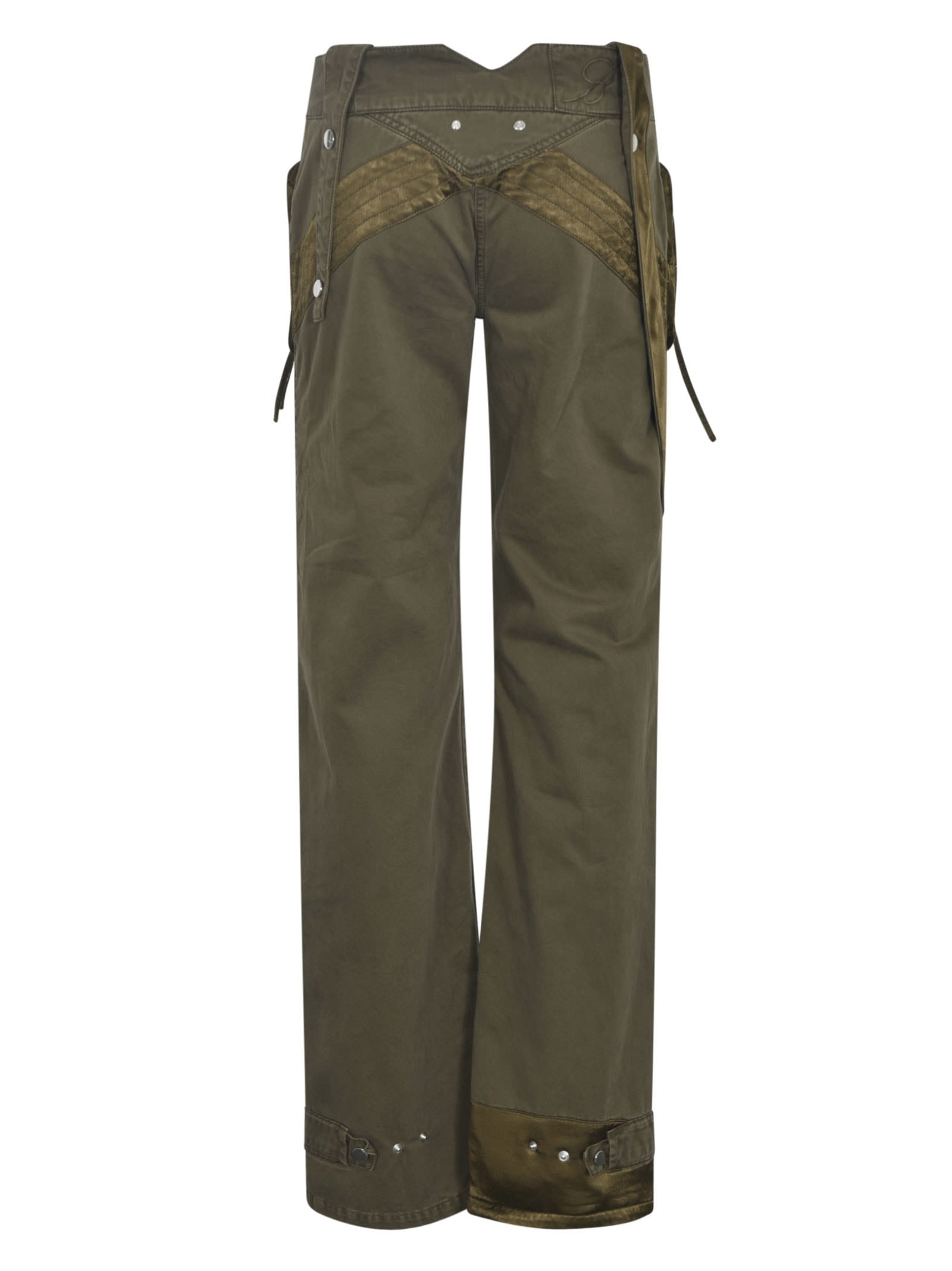 Shop Blumarine Cargo Buttoned Trousers In Military