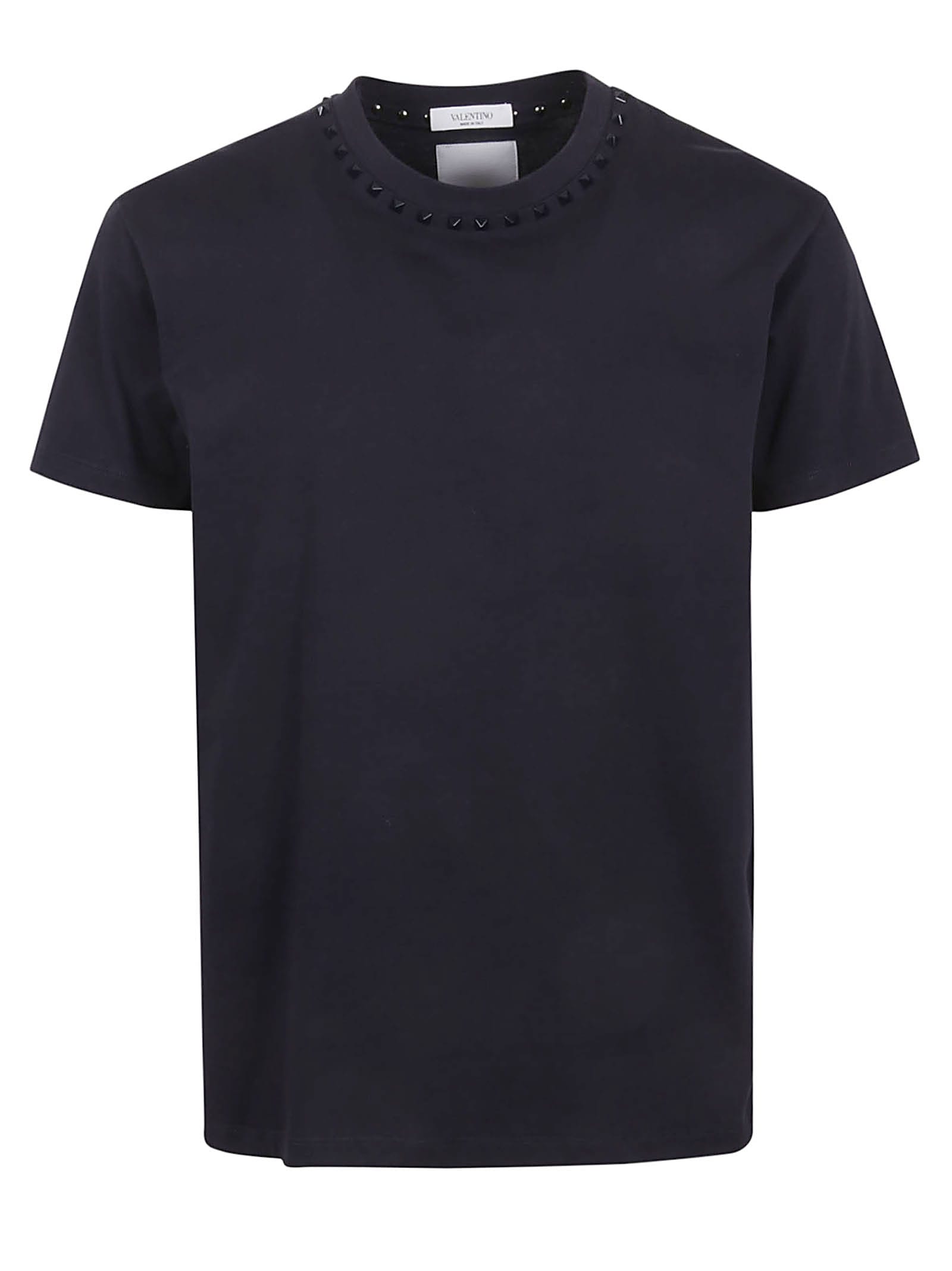 Shop Valentino T-shirt Jersey Rockstud Untitled In Blue