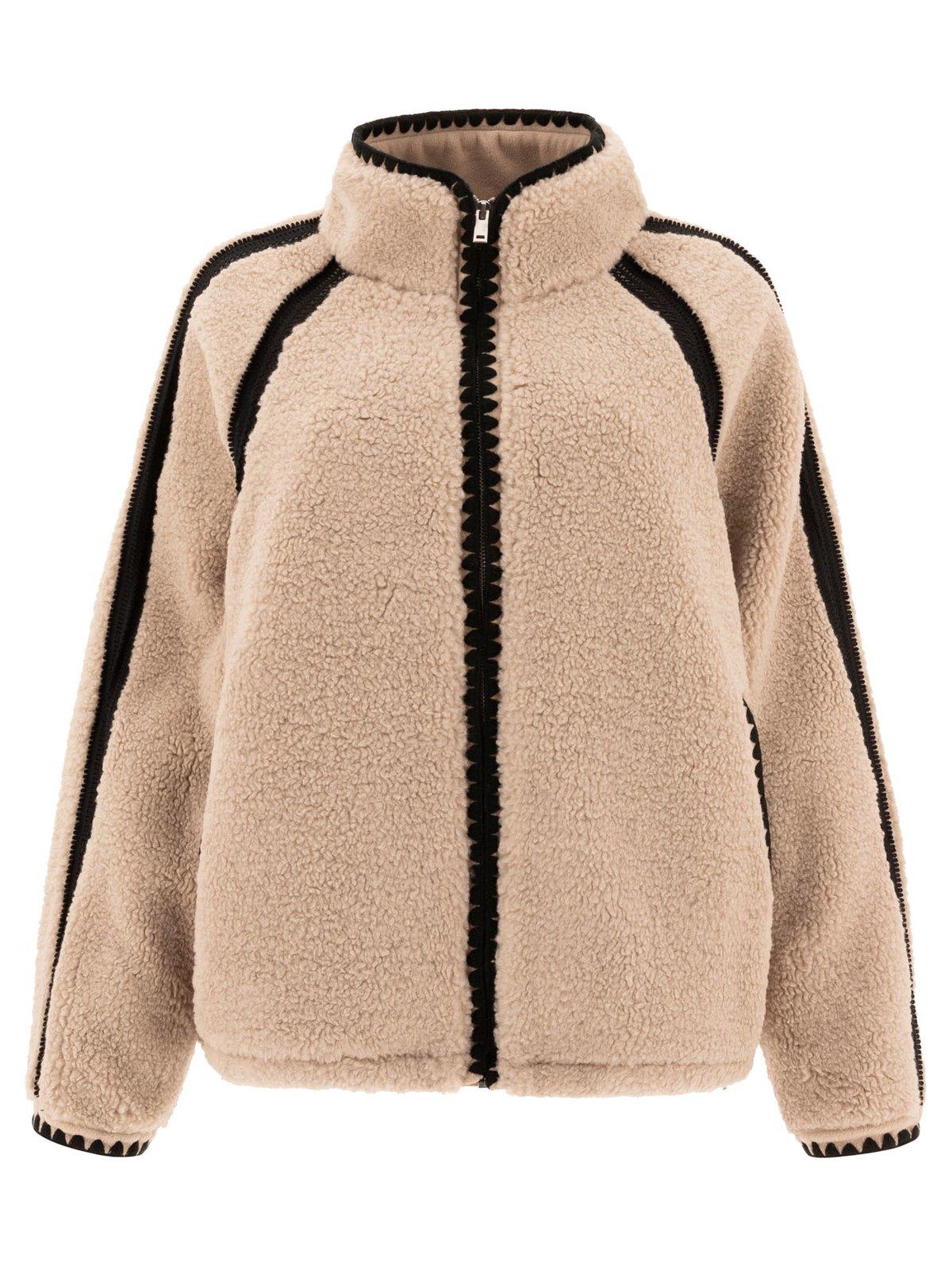 Shop Ugg Nikia Crochet Zip-up Jacket In Putt Putty