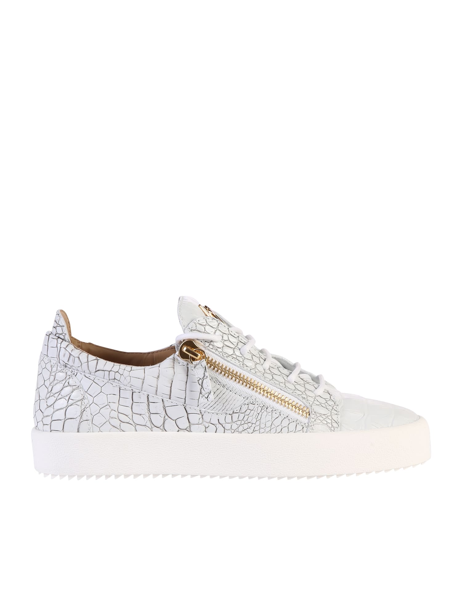 giuseppe zanotti white croc sneakers