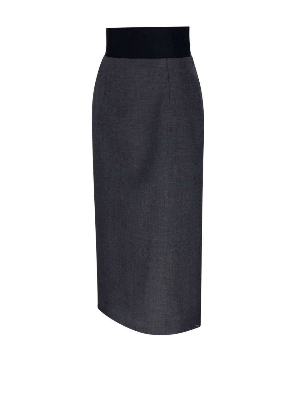 Shop Sportmax Zip Detailed Long Skirt In Dark Gray