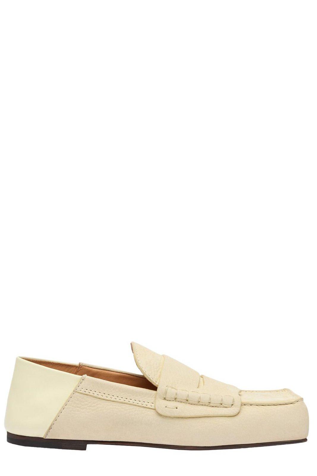 Shop Jacquemus Sqaure-toe Flat Shoes In Yellow