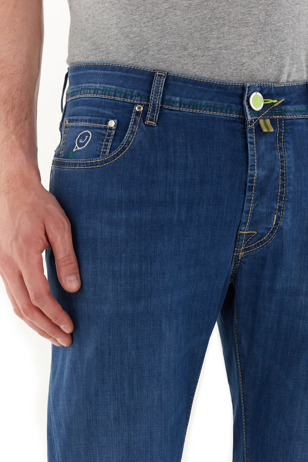 Jacob Cohen Slim Fit Trousers Five Pockets In D Medium Blue