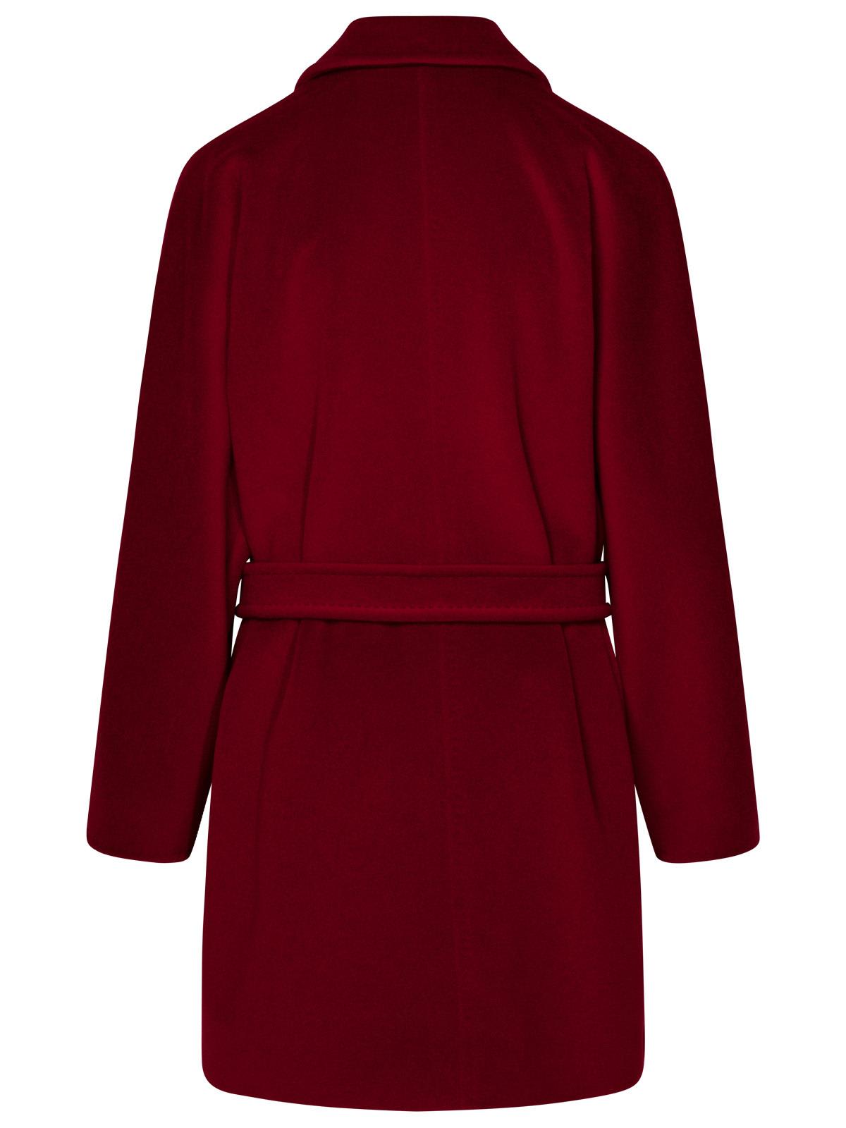 Shop Max Mara Burgundy Wool Blend Coat In Red