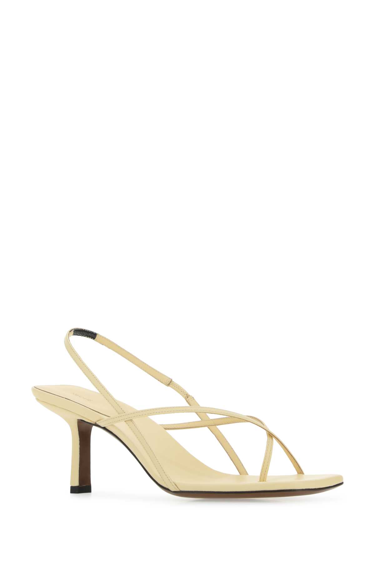 Shop Neous Cream Leather Shamali Sandals In Alabaster