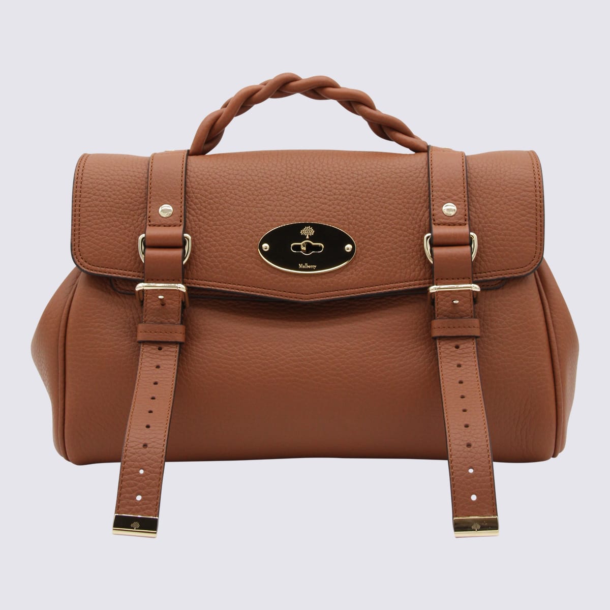 Mulberry Brown Leather Alexa Handle Bag In Chestnut