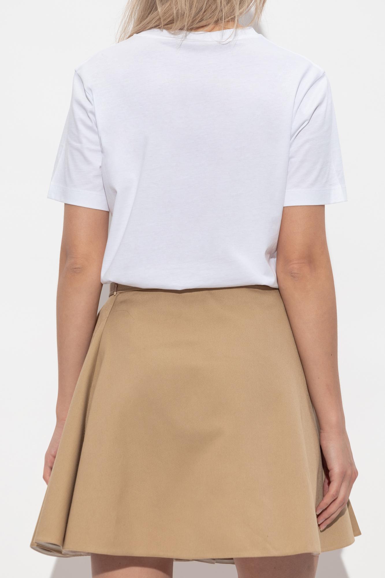 Marni White Jersey T-shirt With Scribbled Logo In White