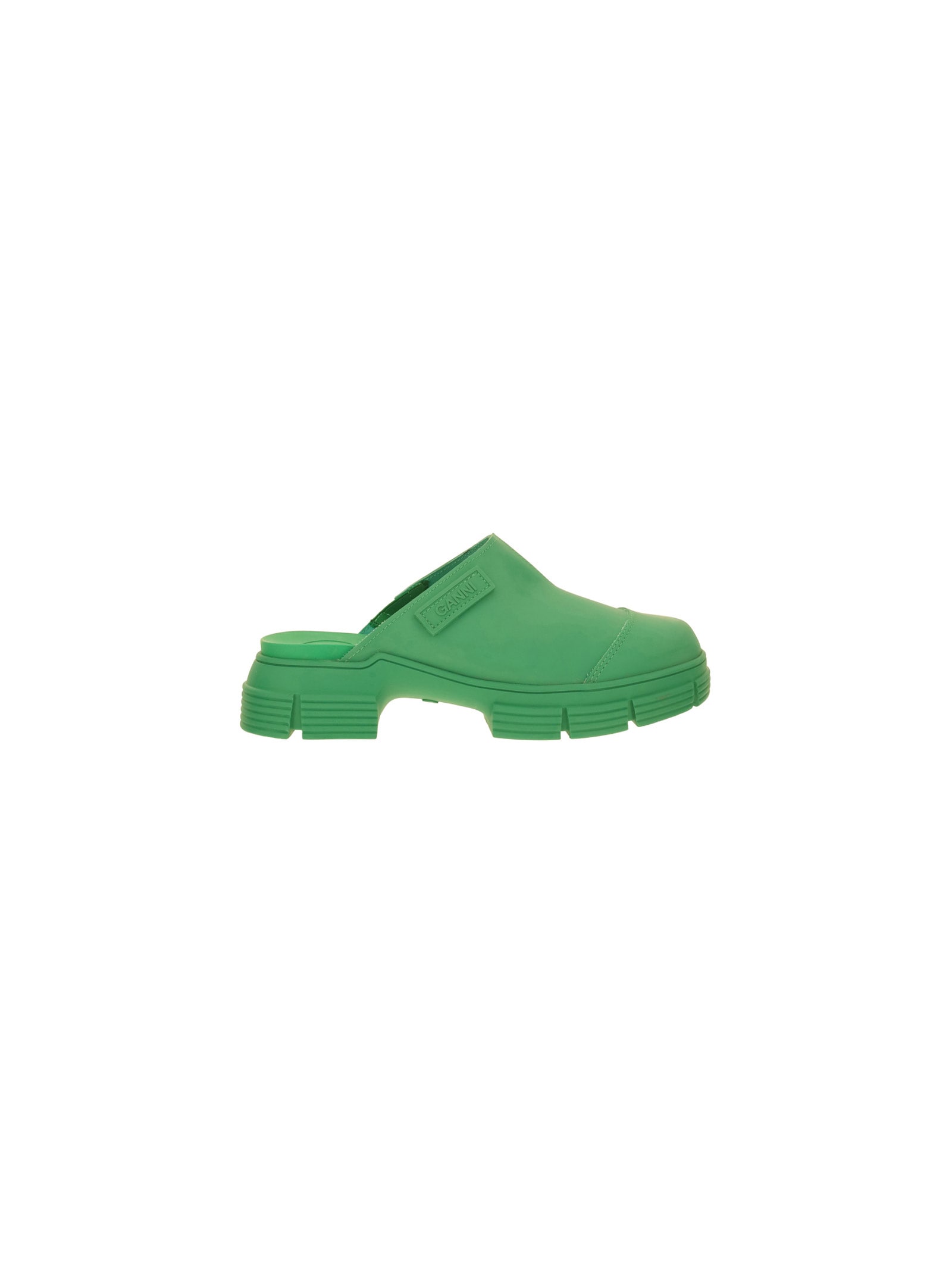 Ganni Rubber Sandals In Green