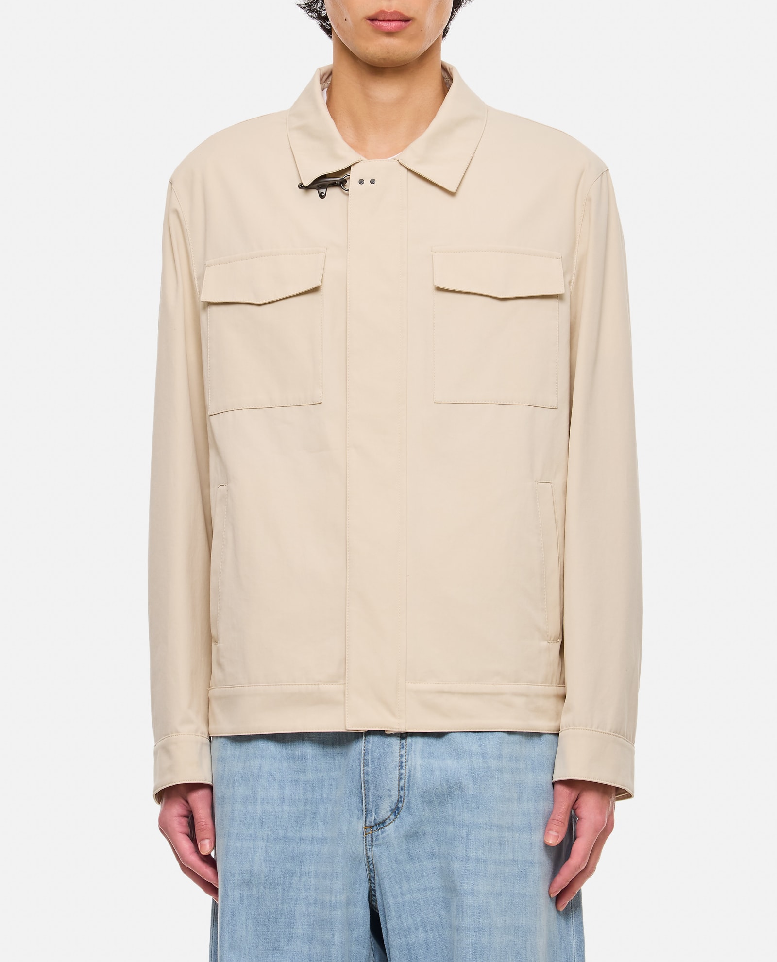 Shop Fay Cotton Truck Jacket In White