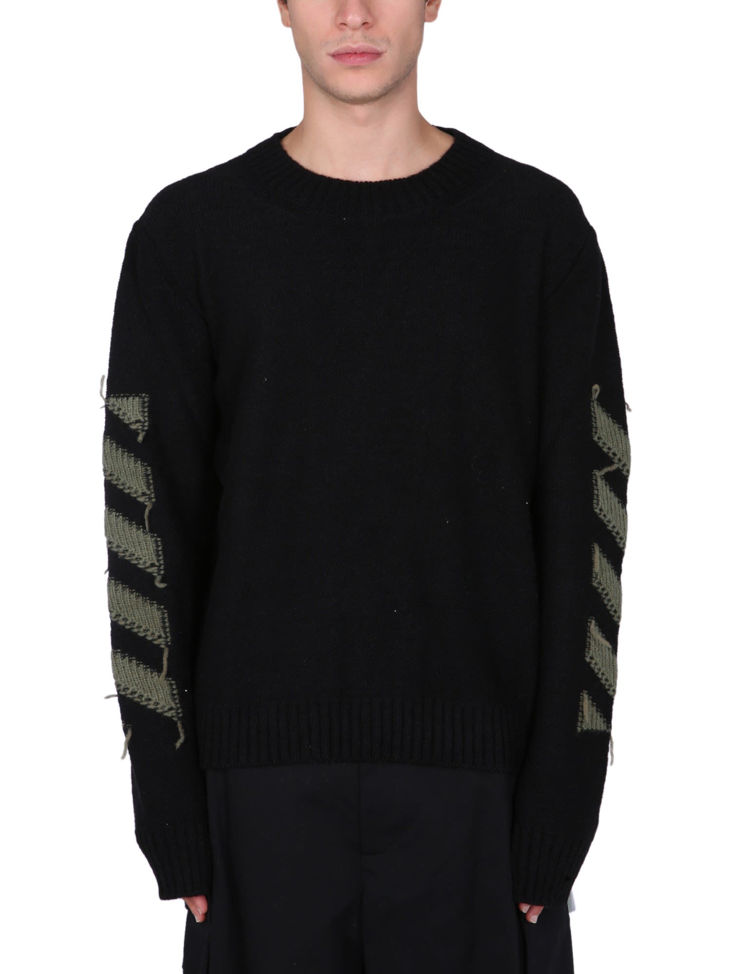 Off-White Sweater With Arrow Inlay