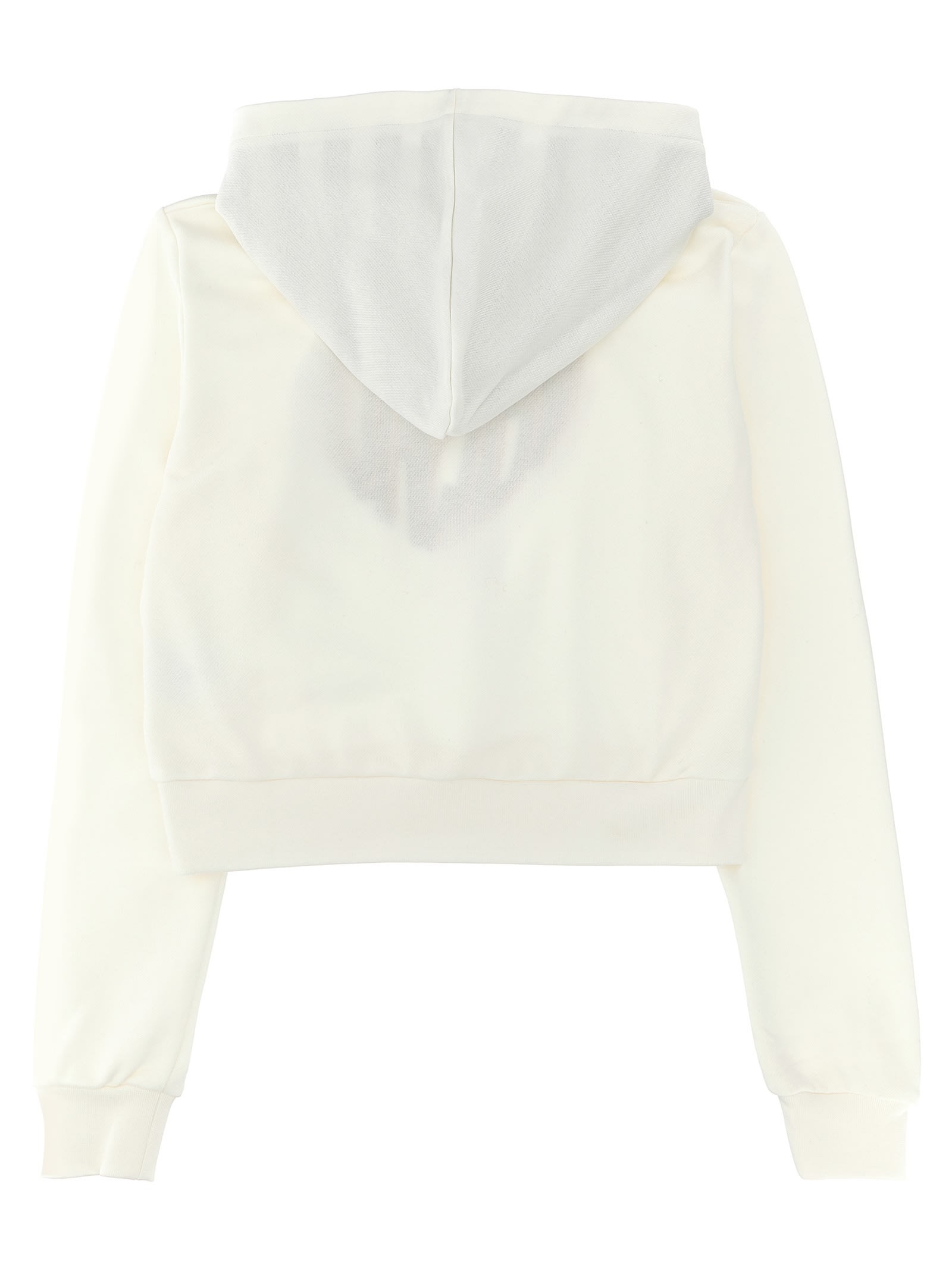 Shop Versace Logo Embroidery Hoodie In White