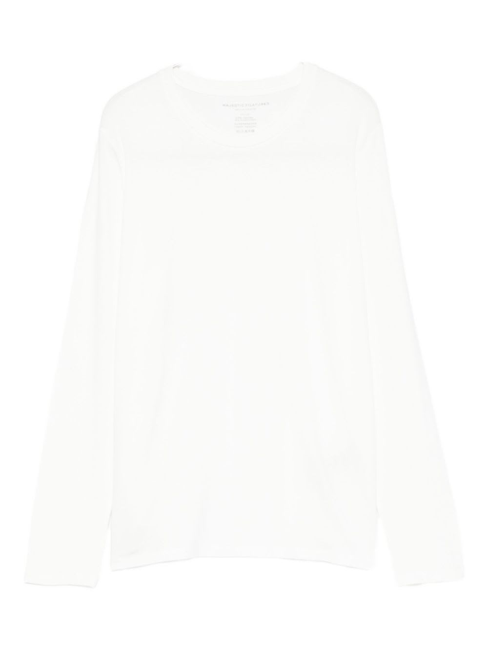 Majestic Long-sleeve Round-neck Sweater In Multi