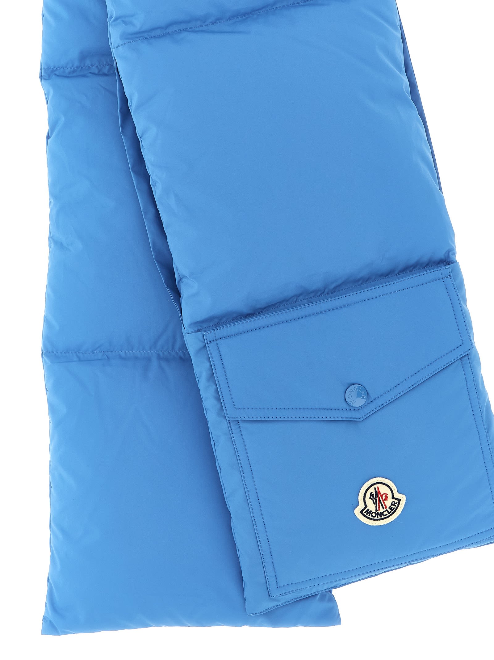 Moncler Down Puffer Scarf In Blue