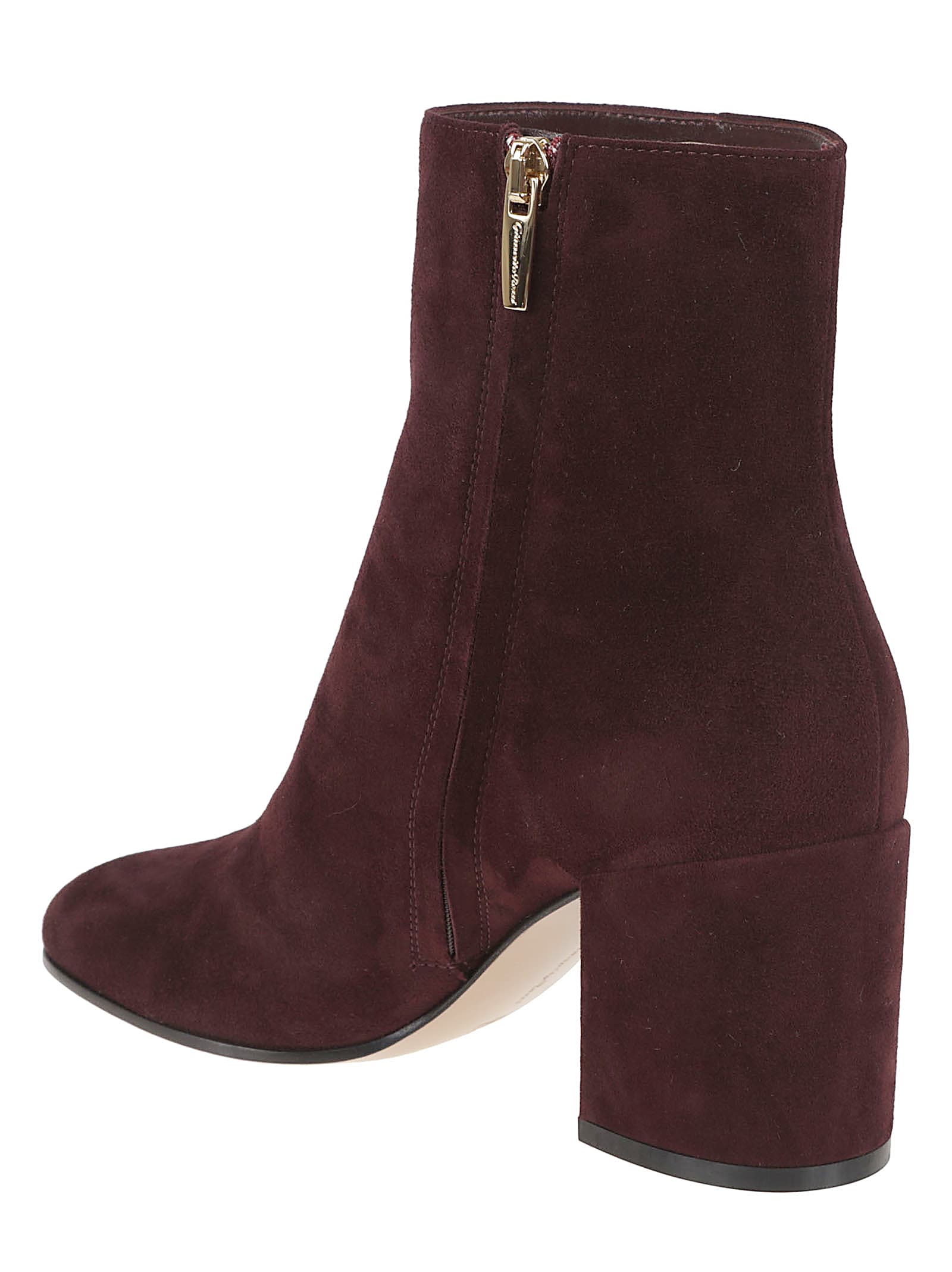 Gianvito Rossi Soft Suede Ankle Boot With Block Heel In Animal Print