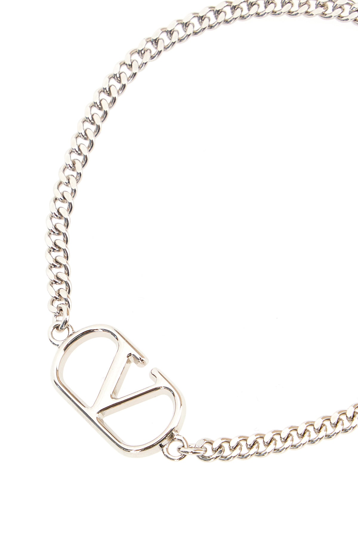 Valentino Metal Chain Link Bracelet With Adjustable Length In Metallic