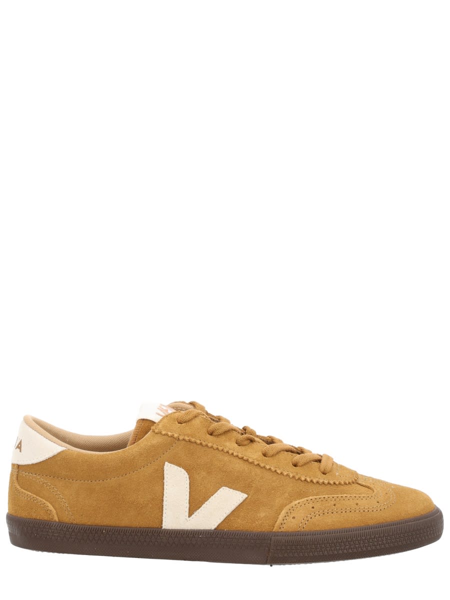 Veja Volley Sneakers In Beige Suede In Brown