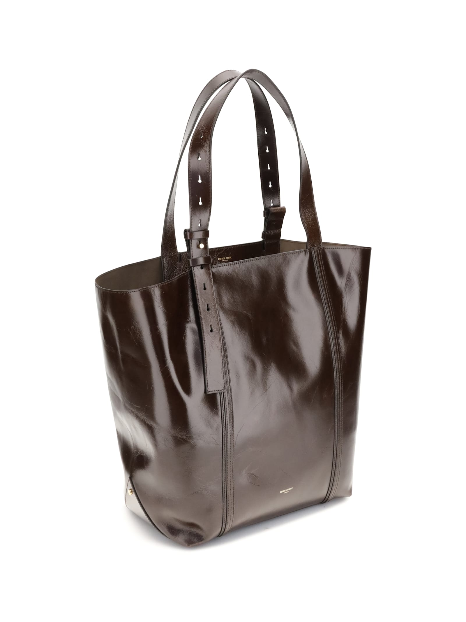 Golden Goose Leather Tote Bag In Brown