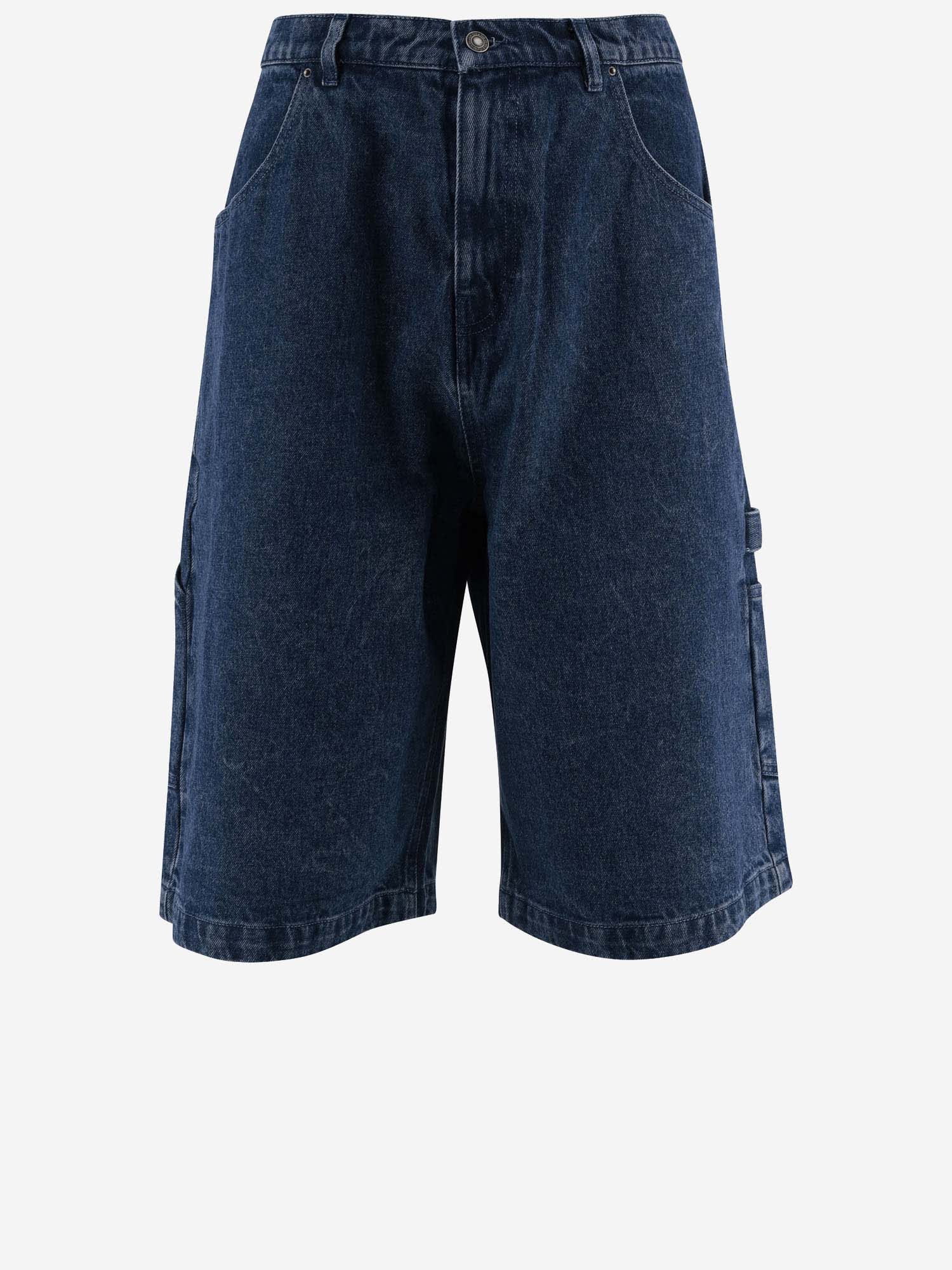 Shop Sky High Farm Cotton Denim Bermuda Shorts In Blue