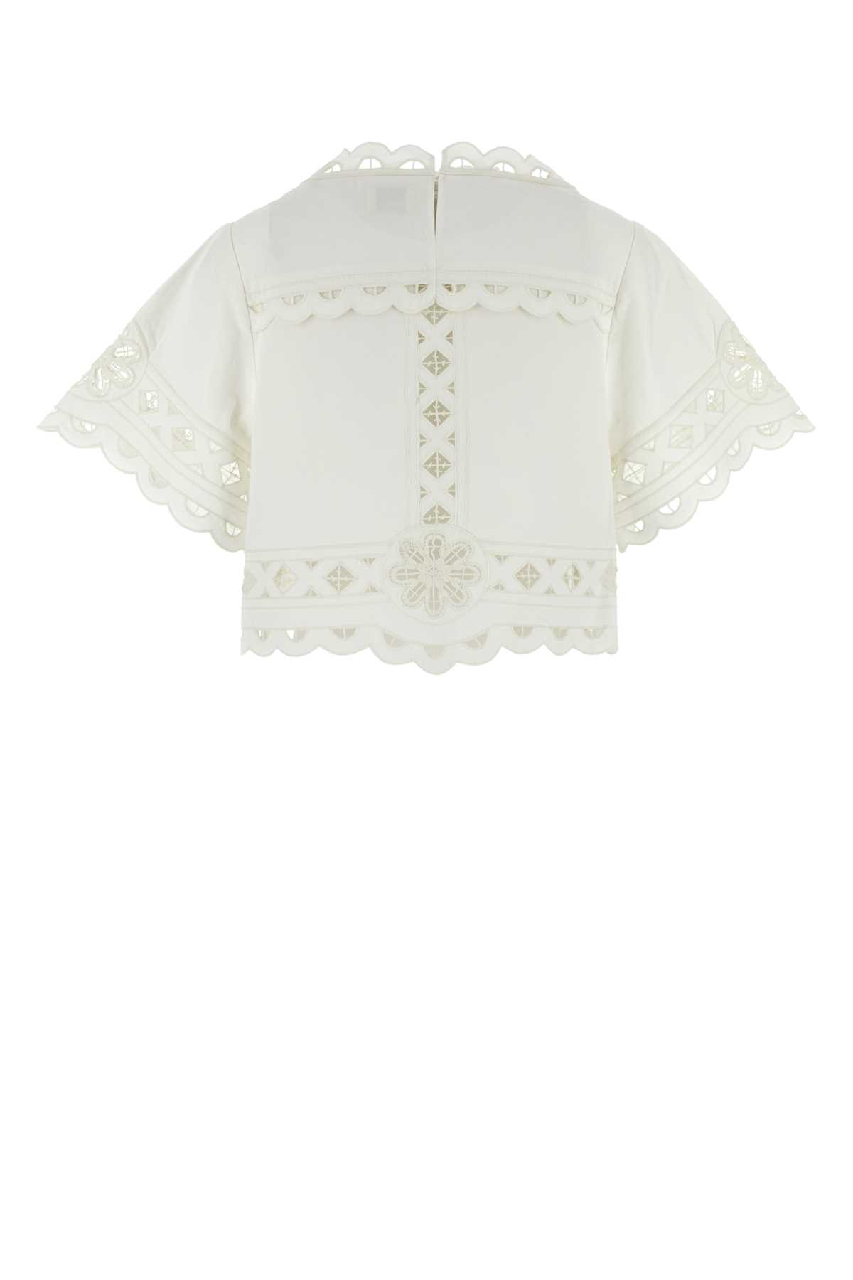 Shop Isabel Marant White Cotton Parissa Top