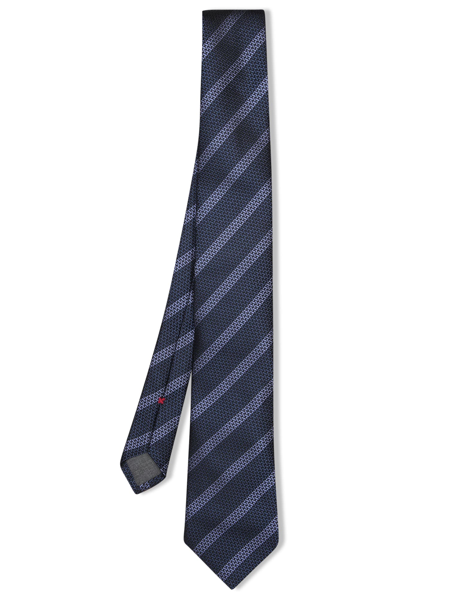 Brunello Cucinelli Blue/gray Regimental Tie In Blue