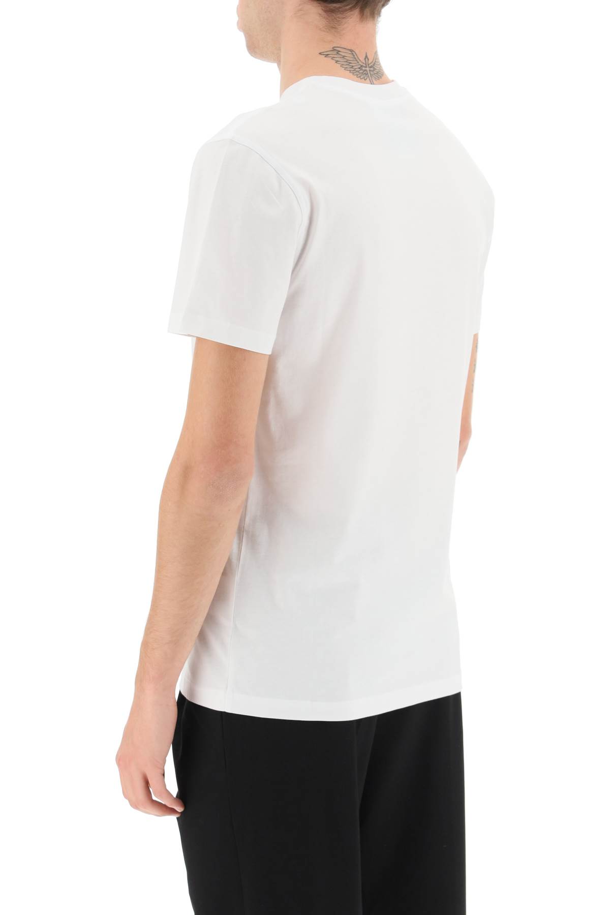 Moschino Logo Cotton T-shirt In Fantasia Bianco