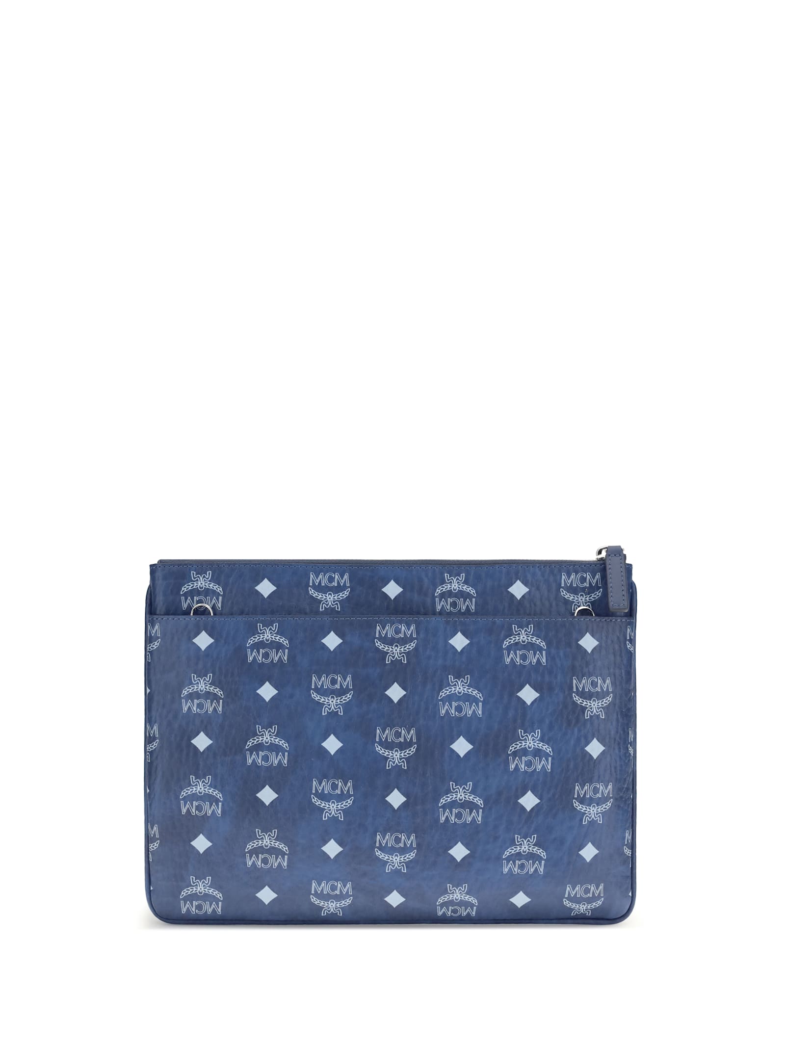 Mcm Pouch With Visetos Print In Blue