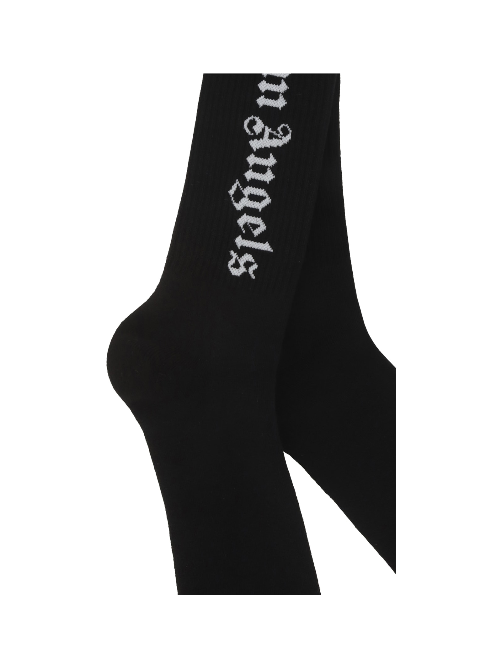 Shop Palm Angels Socks In Black Whit