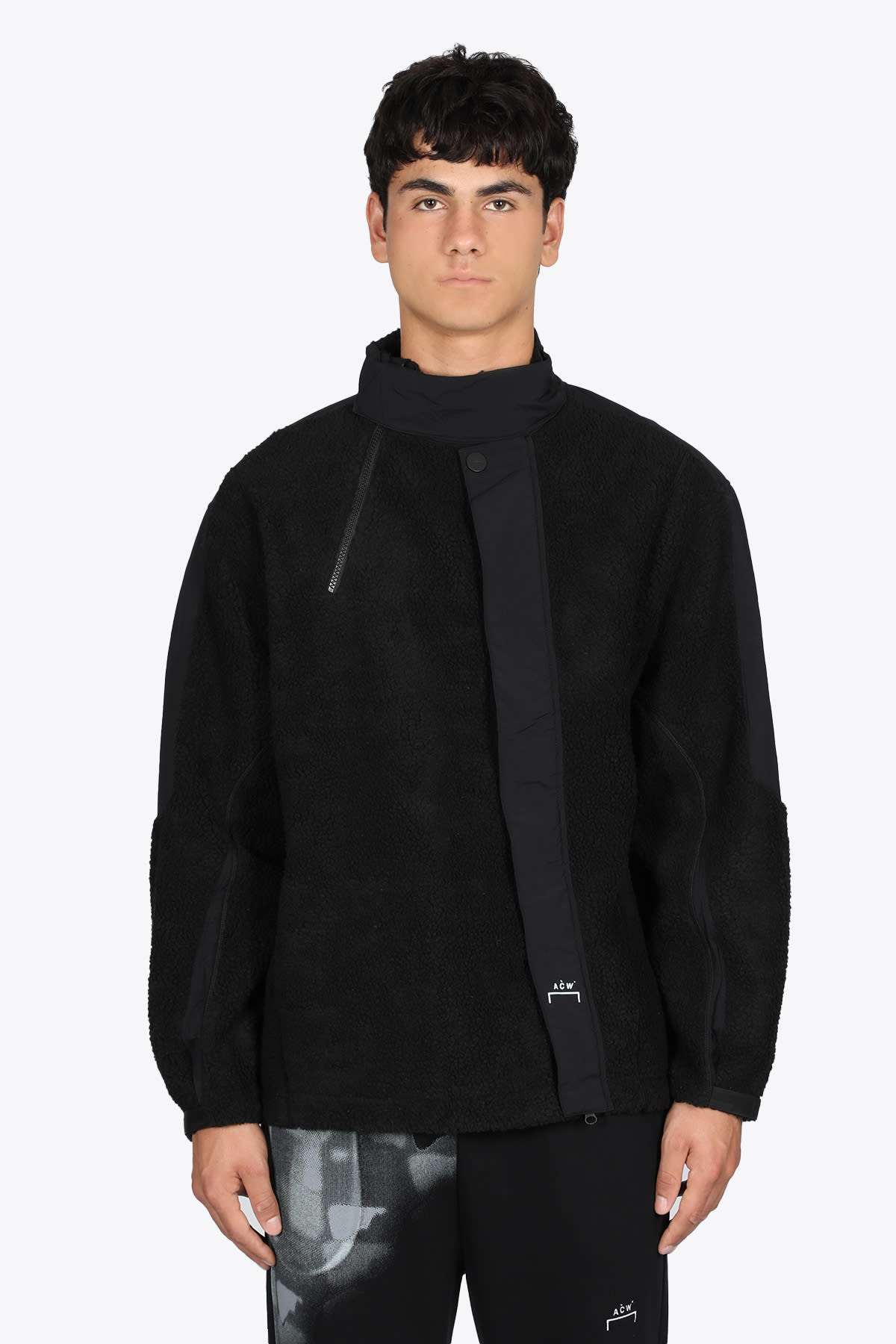 A-COLD-WALL Bias Fleese Jacket Black fleece jacket with logo print