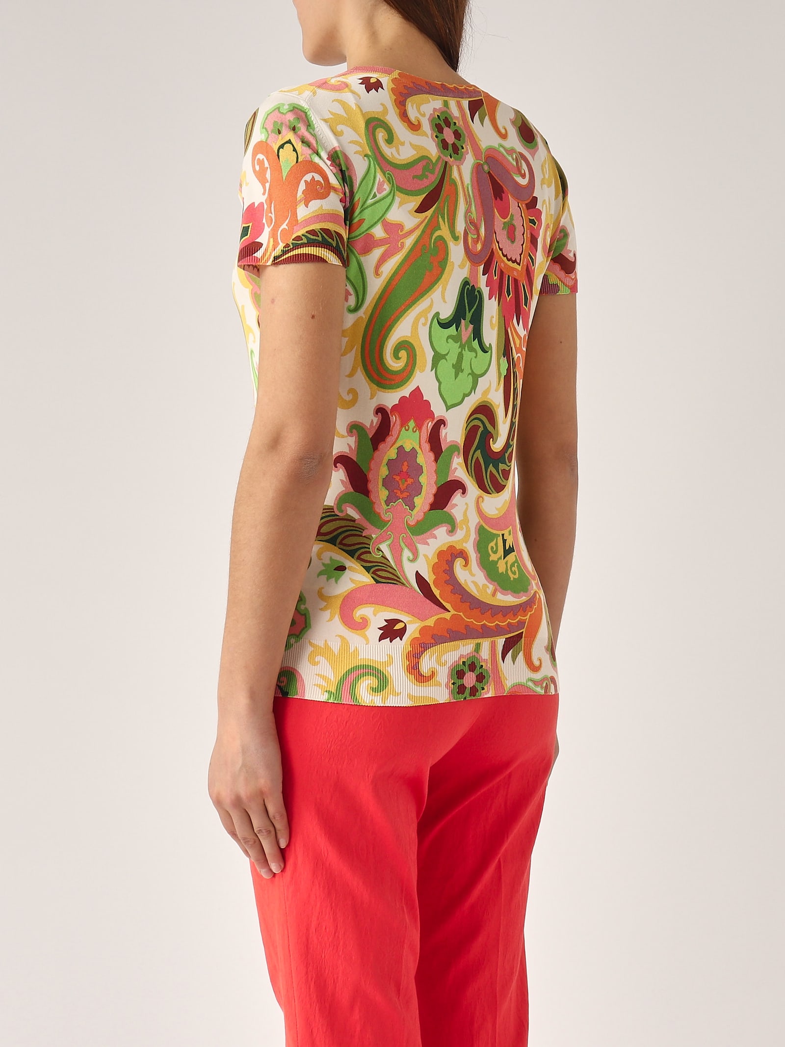 Etro Misto Seta Sweater In Multicolor