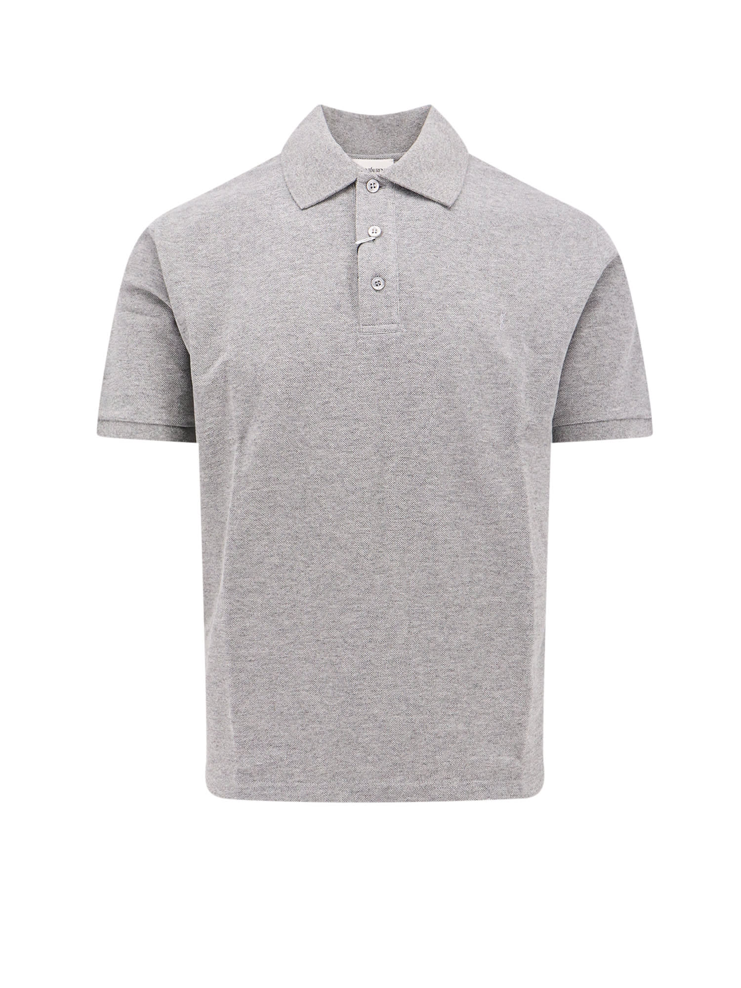 Shop Saint Laurent Polo Shirt In Grey