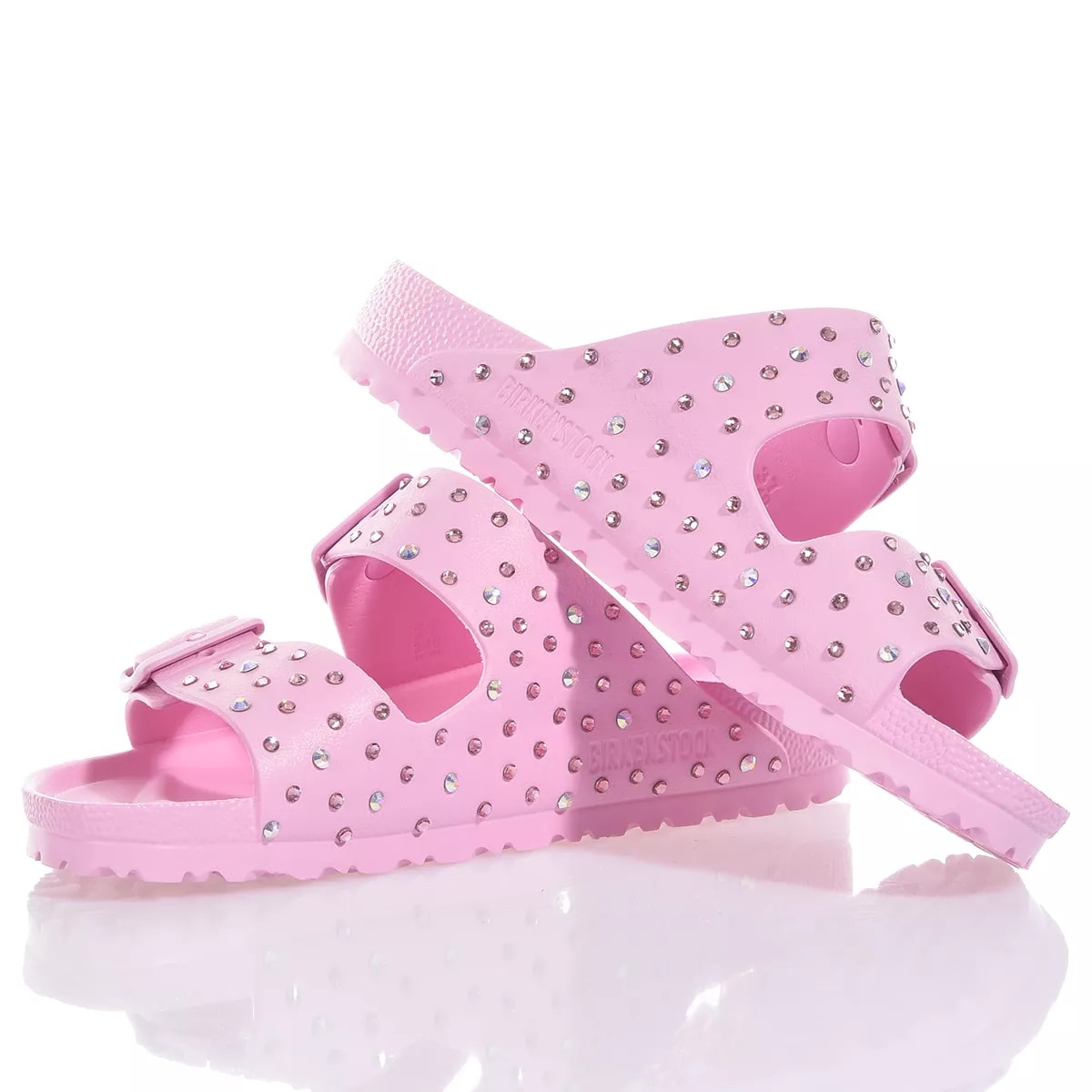 Shop Mimanera Birkenstock Arizona Pink Swarovski