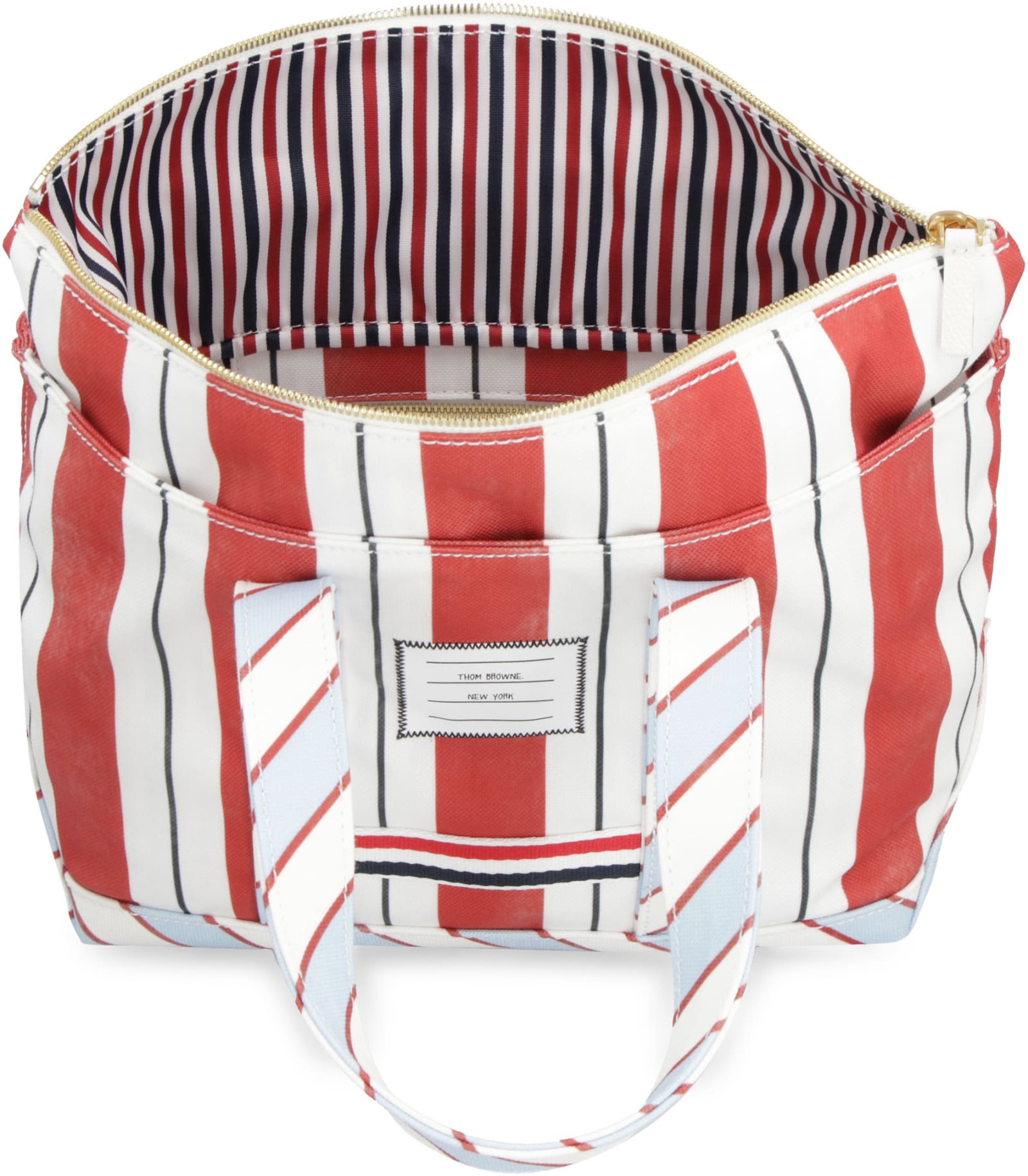 Thom Browne Canvas Tote Bag In Multicolor