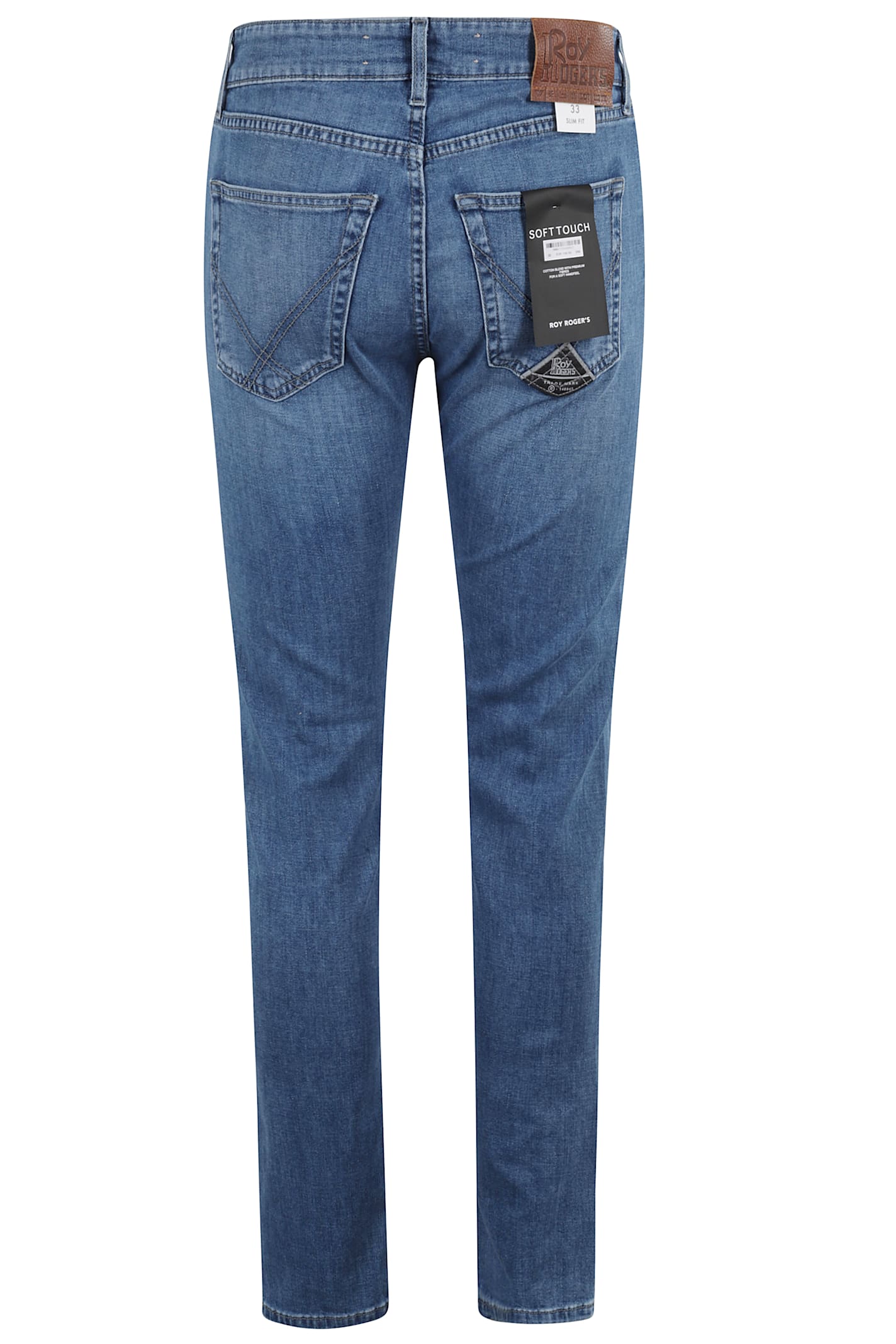 Roy Rogers Slim-fit Blue Denim Jeans With Low-rise Waist In Denim