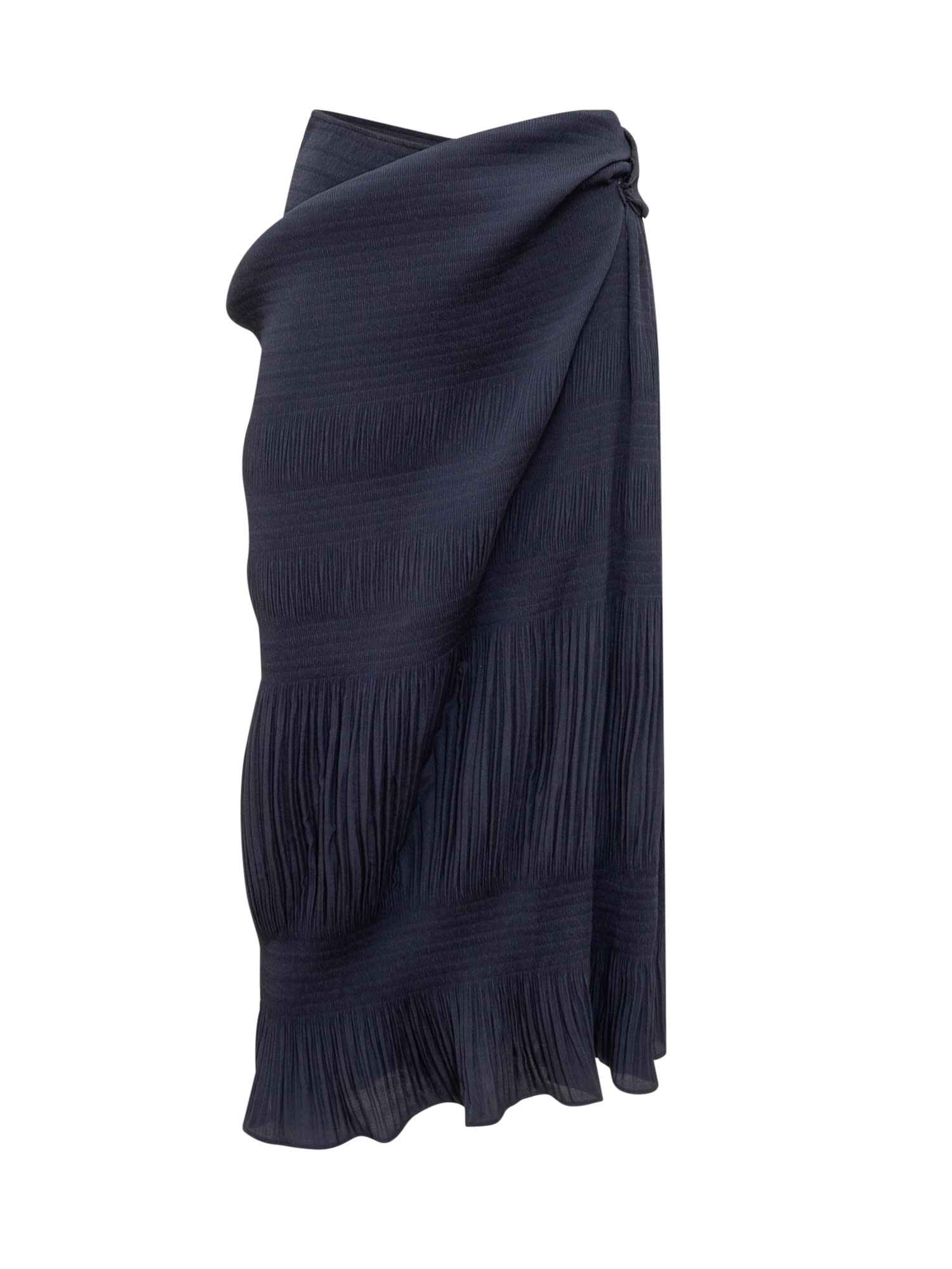 Shop Jw Anderson Skirt With Drapery In Navy