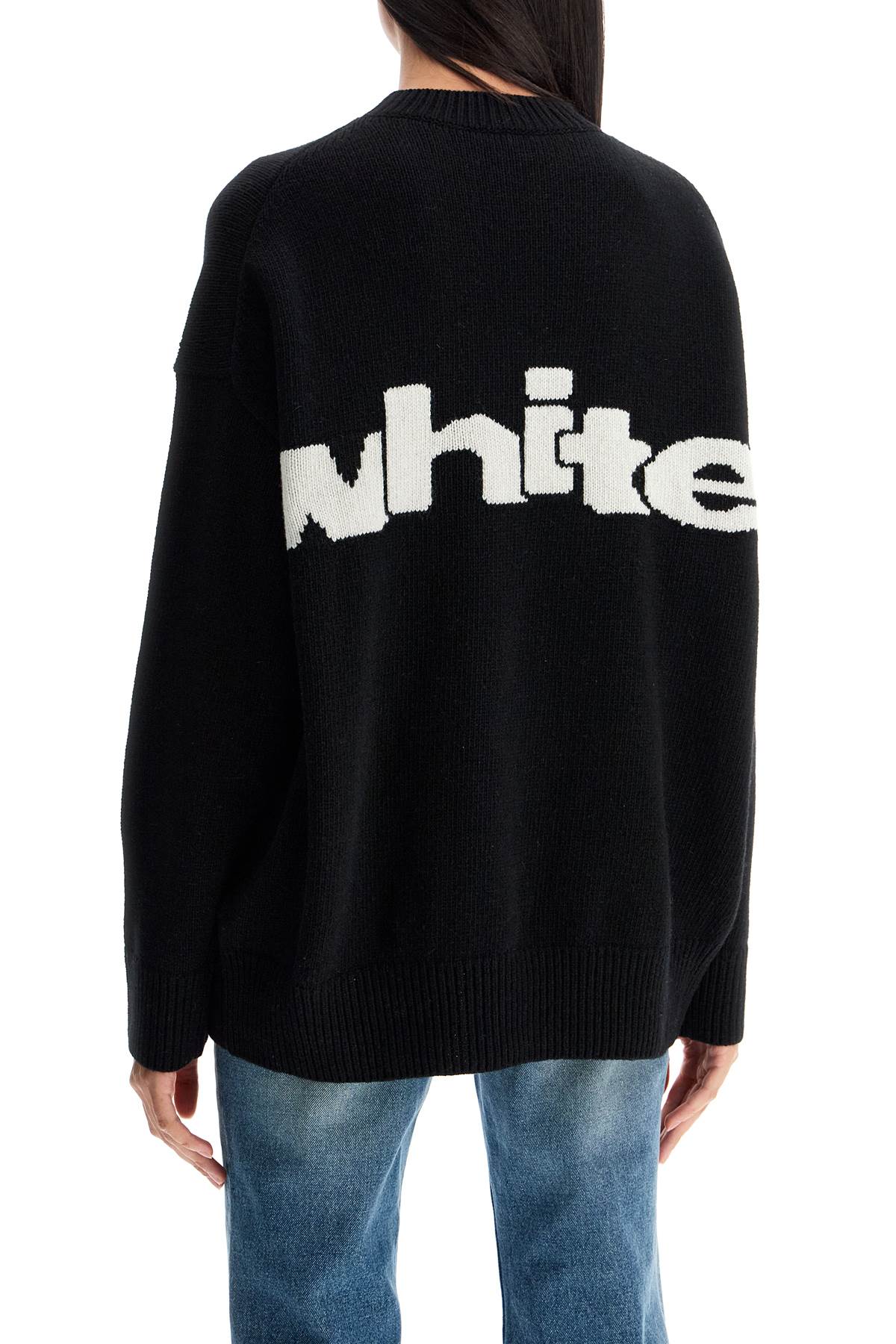 Shop Off-white Oversized Sweater In Black - White (black)