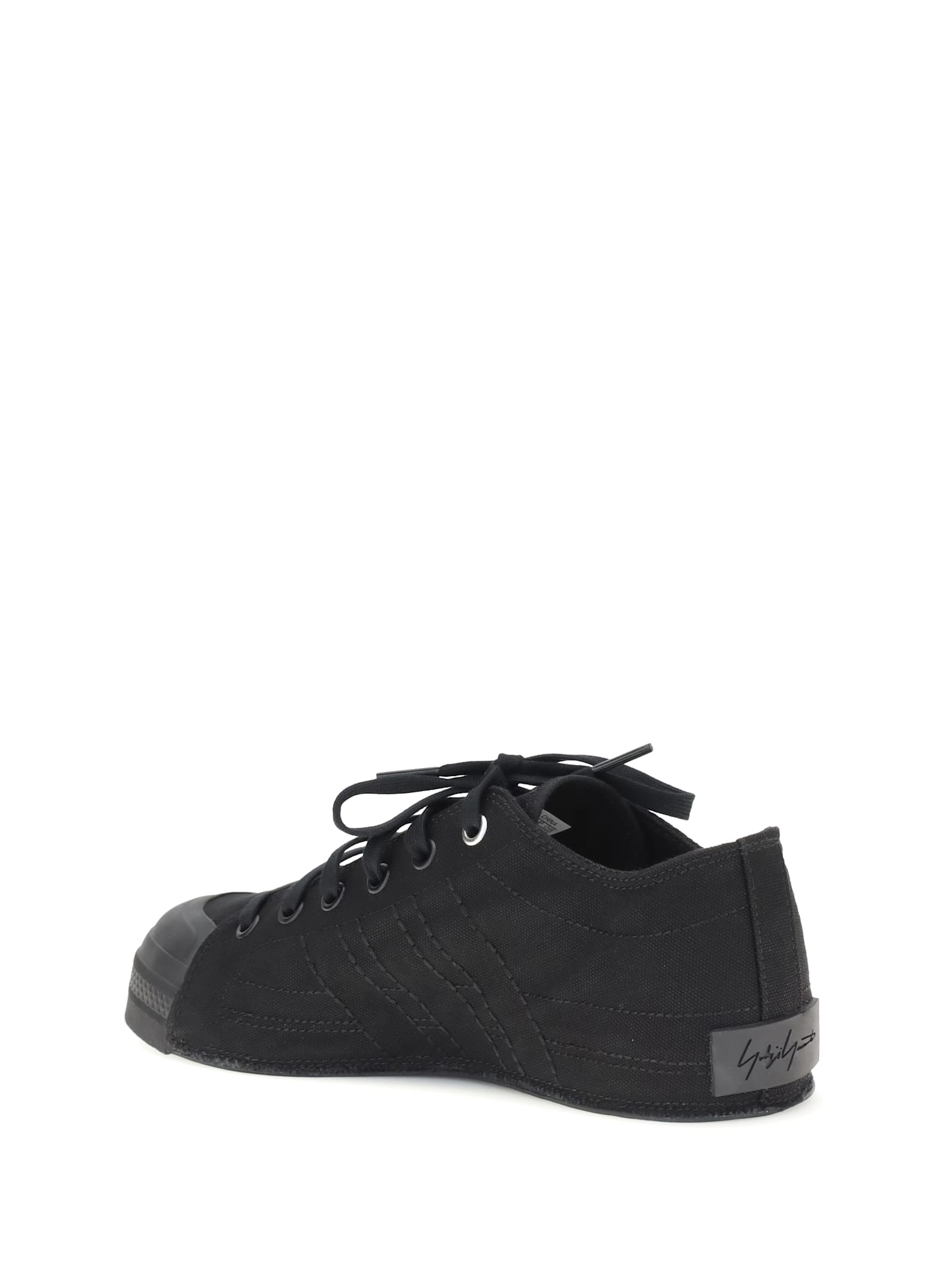 Y-3 Nizza Low Sneakers In Black Canvas In Black