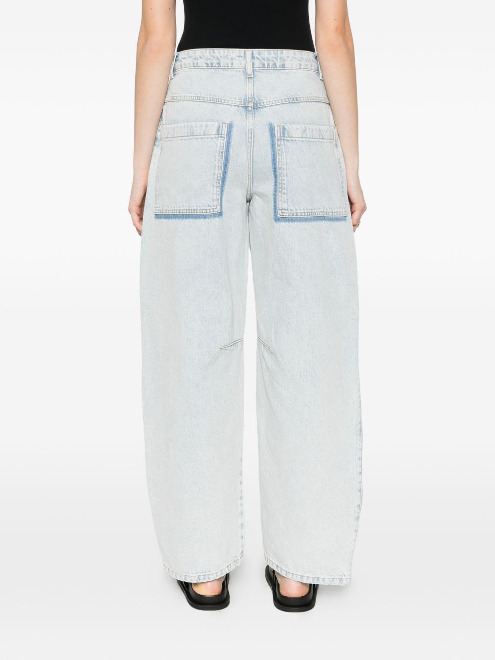 Herskind Buttoned Wide-leg Jeans In Blue
