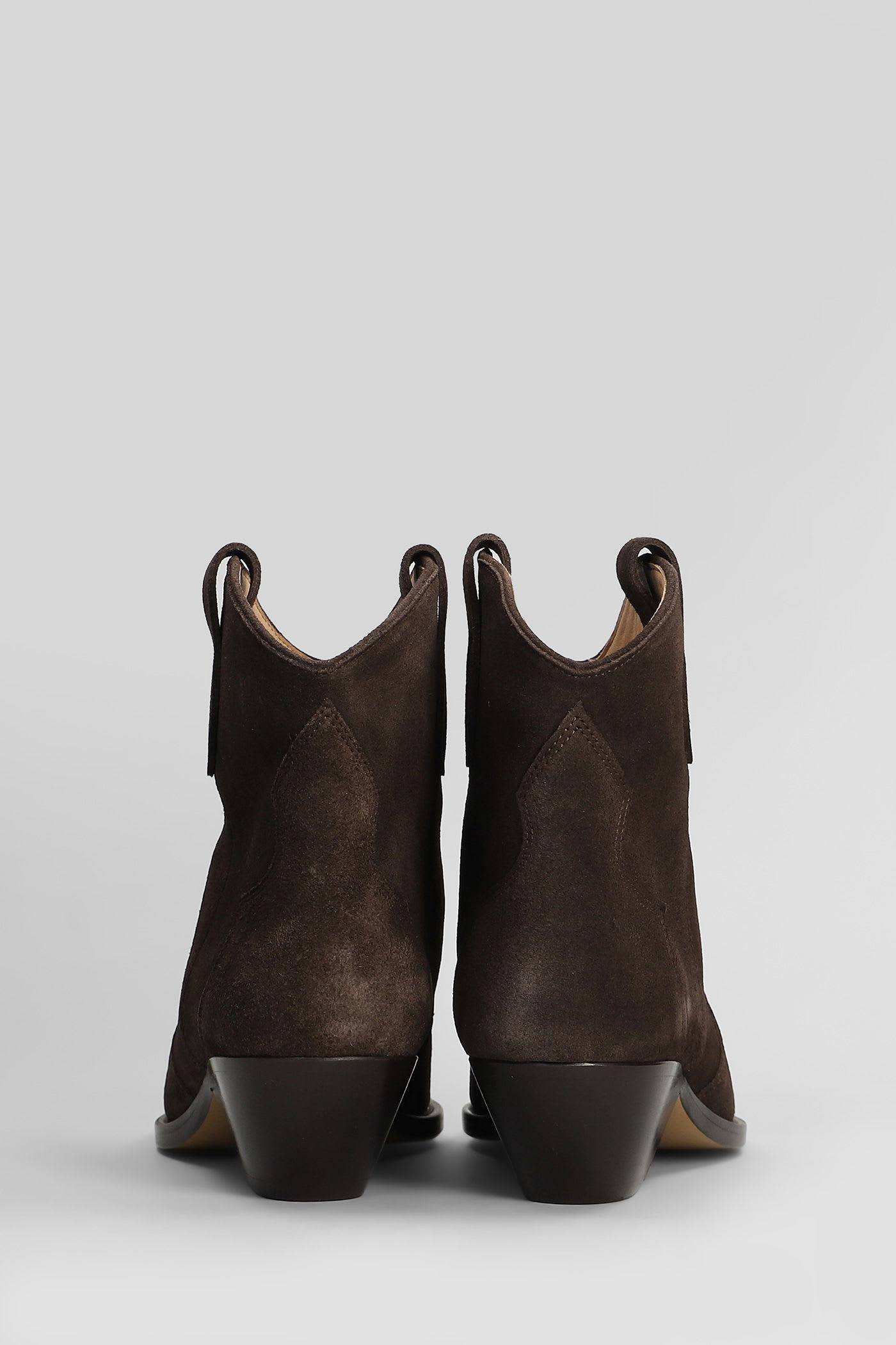 Isabel Marant Suede Western Cuban Heel Boots In Brown
