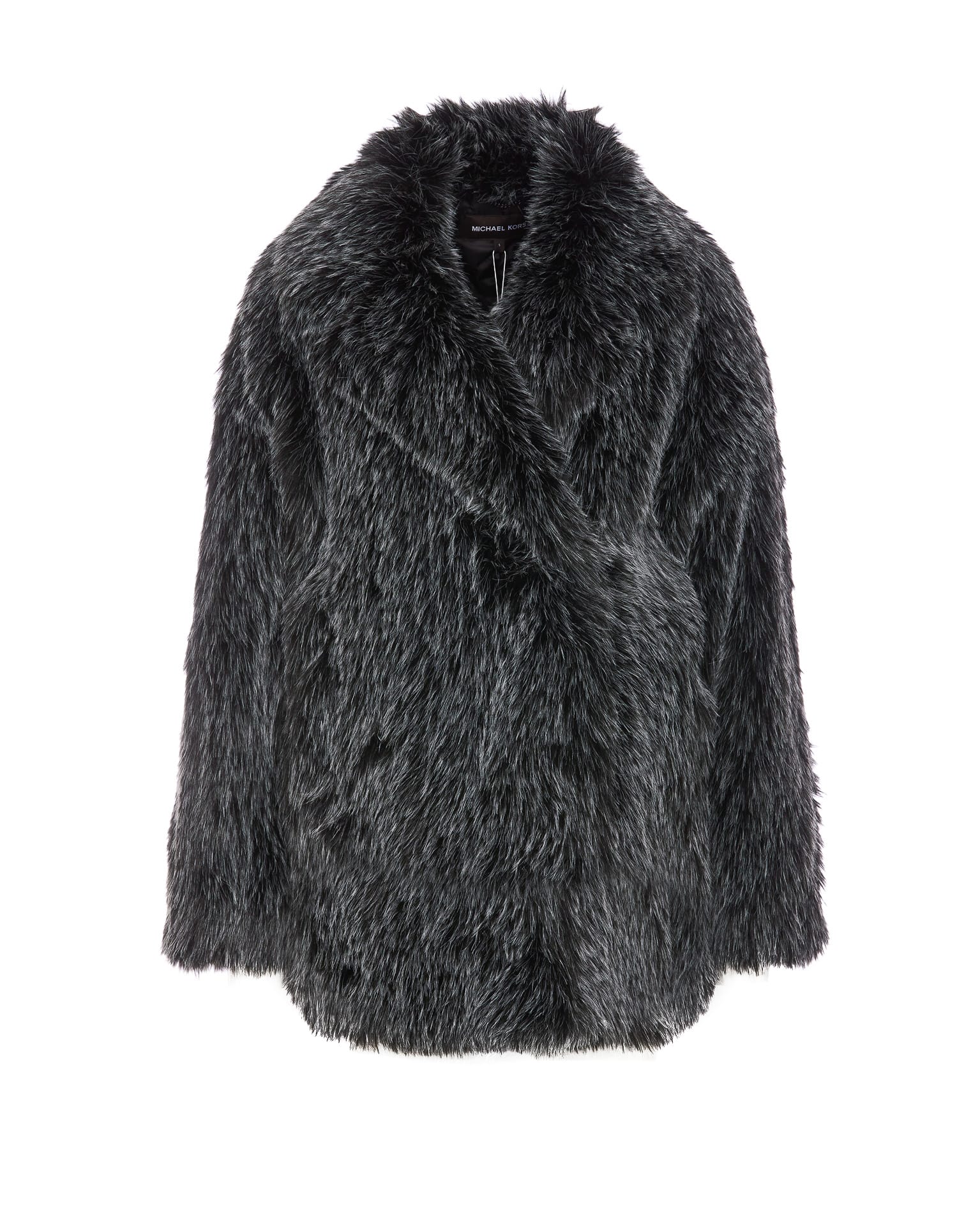 Shop Michael Michael Kors Faux Fur Jacket In Black