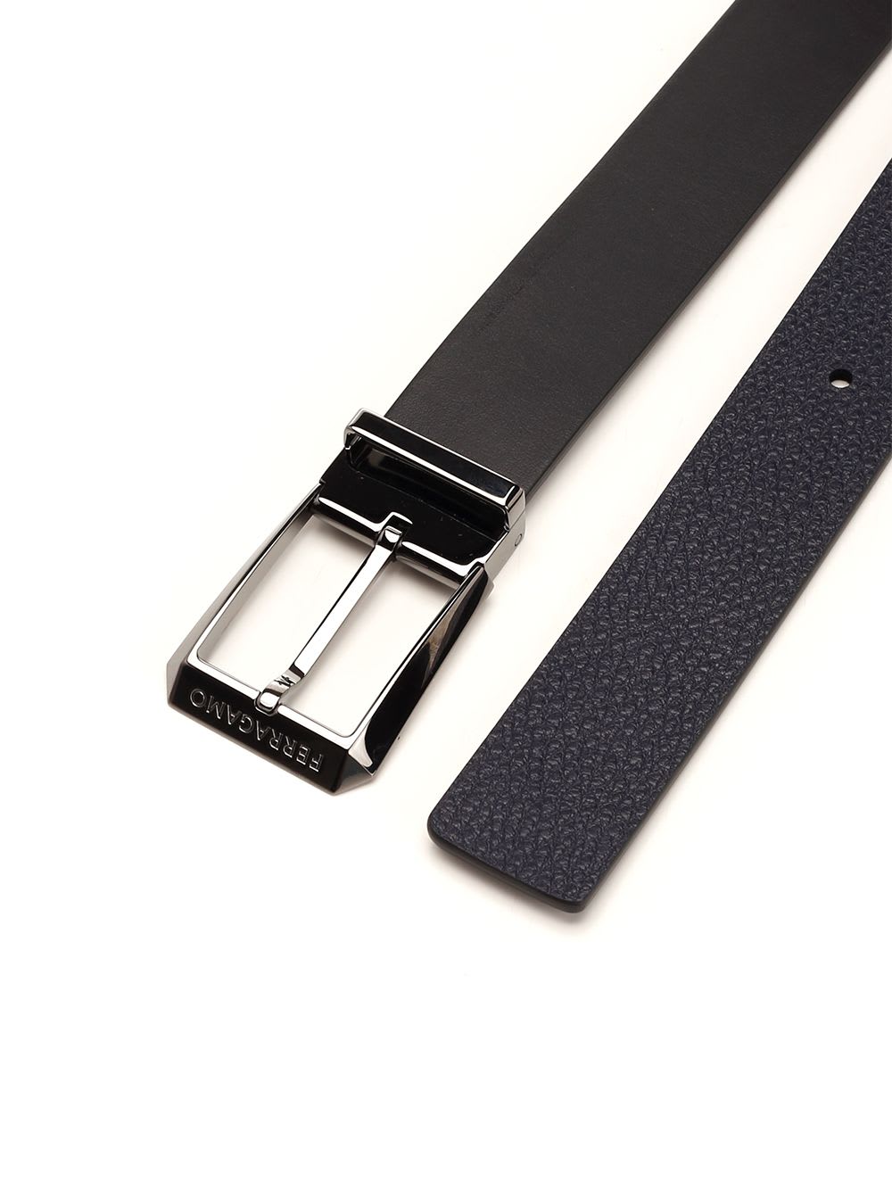 Shop Ferragamo Leather Belt In Blue/black