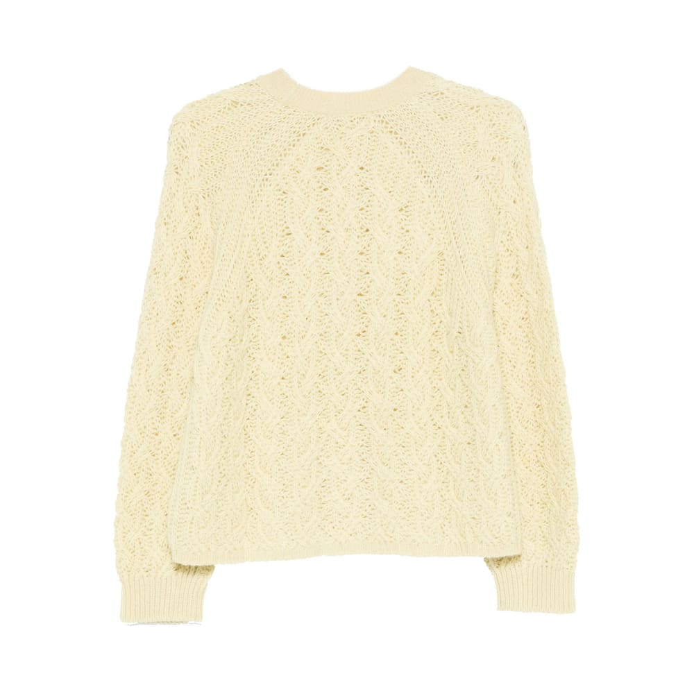 Antonelli Openwork Knitted Sweater In Yellow